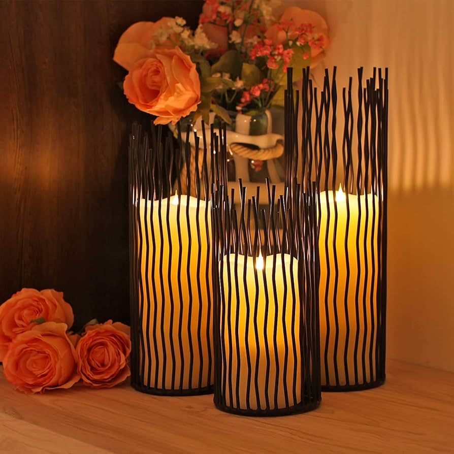 Stylish Boho-Inspired Black Iron Candle Holder