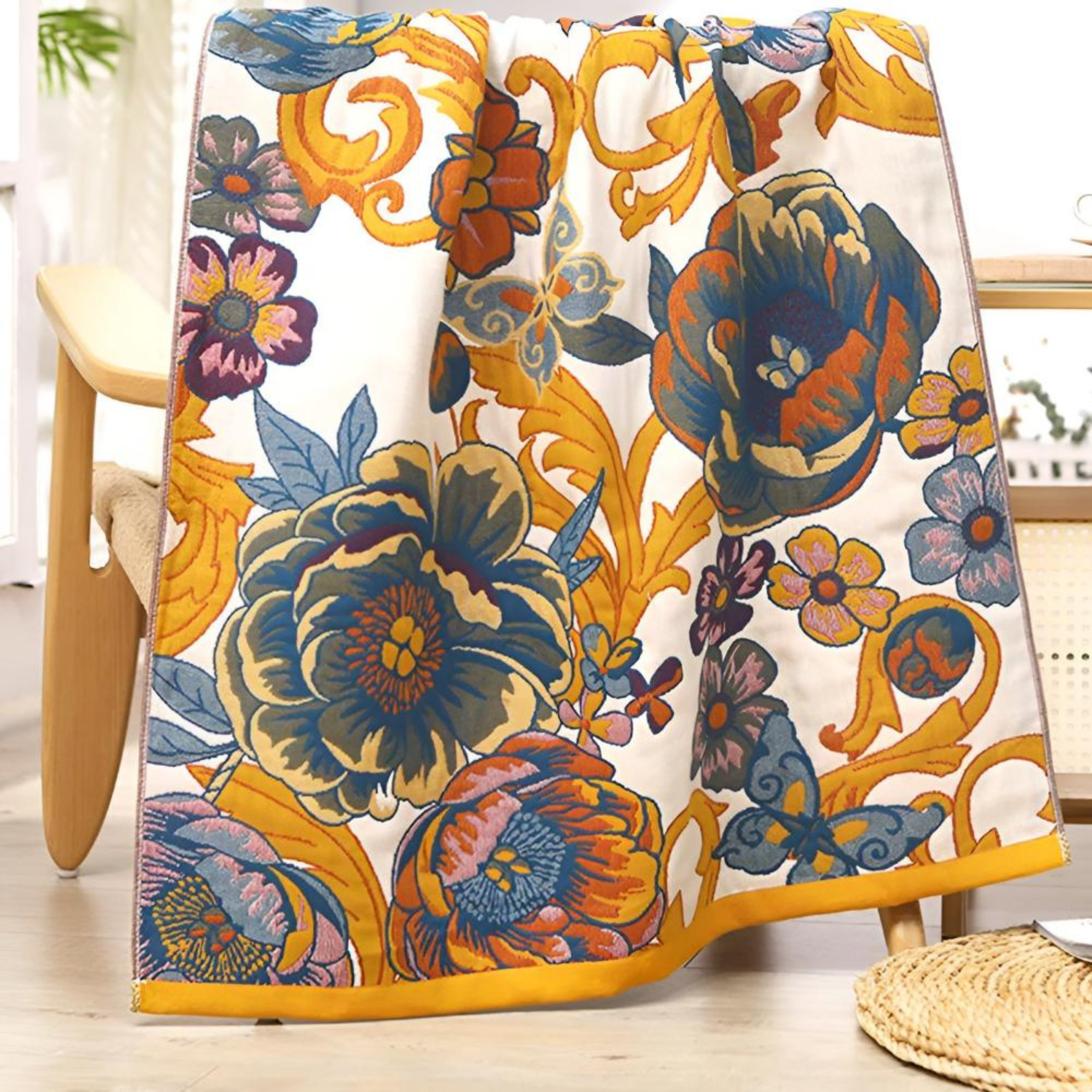 Floral Charm Reversible Bath Towel