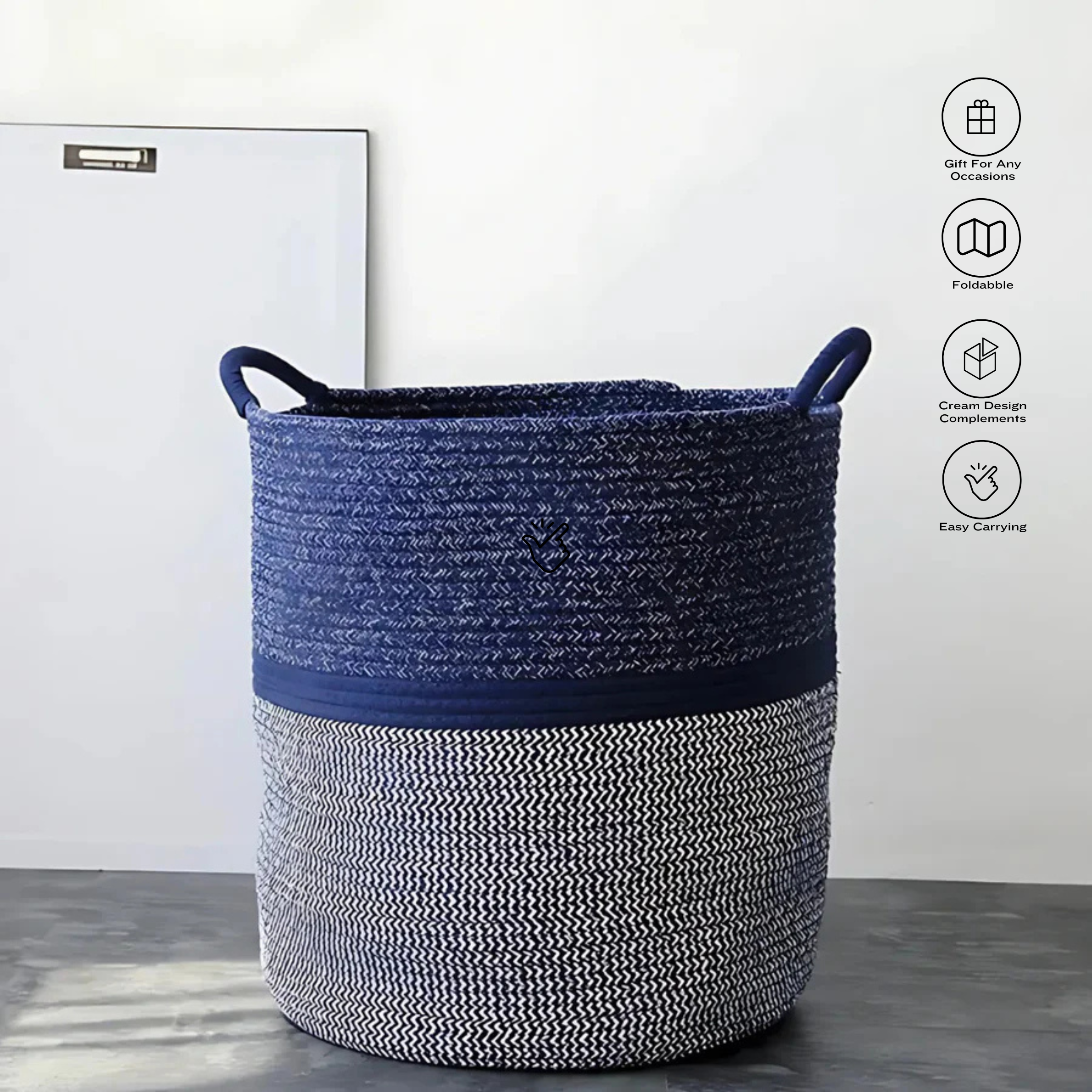 Durable Cotton Rope Bathroom Laundry Basket