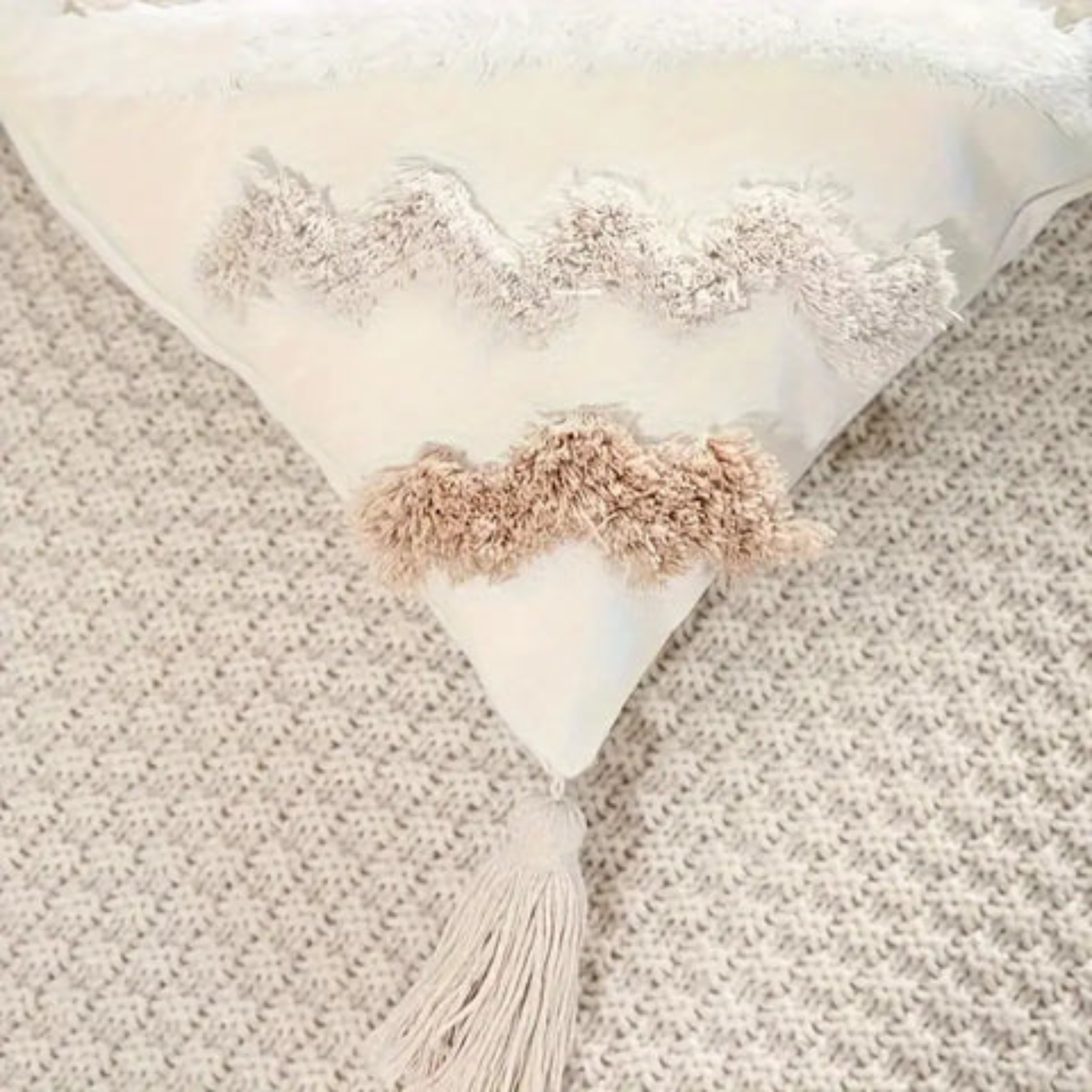 Boho Chic Tufted Throw Pillow