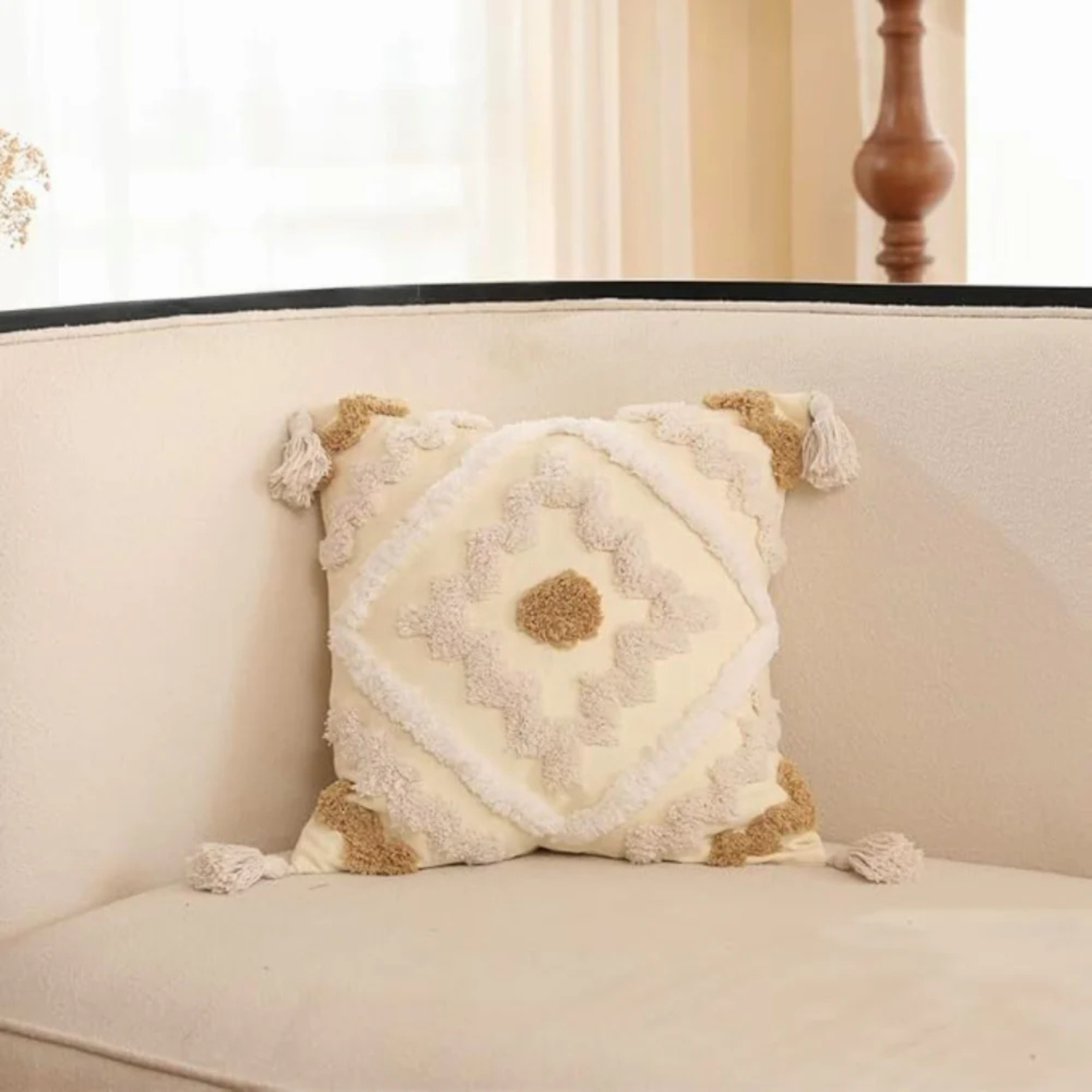 Boho Chic Tufted Throw Pillow