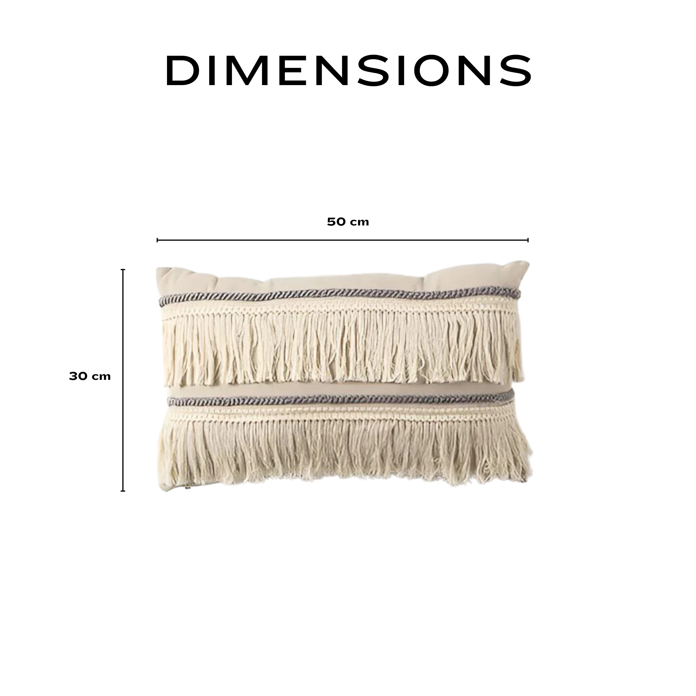 Bohemian Tassels Stripe Cushion Cover