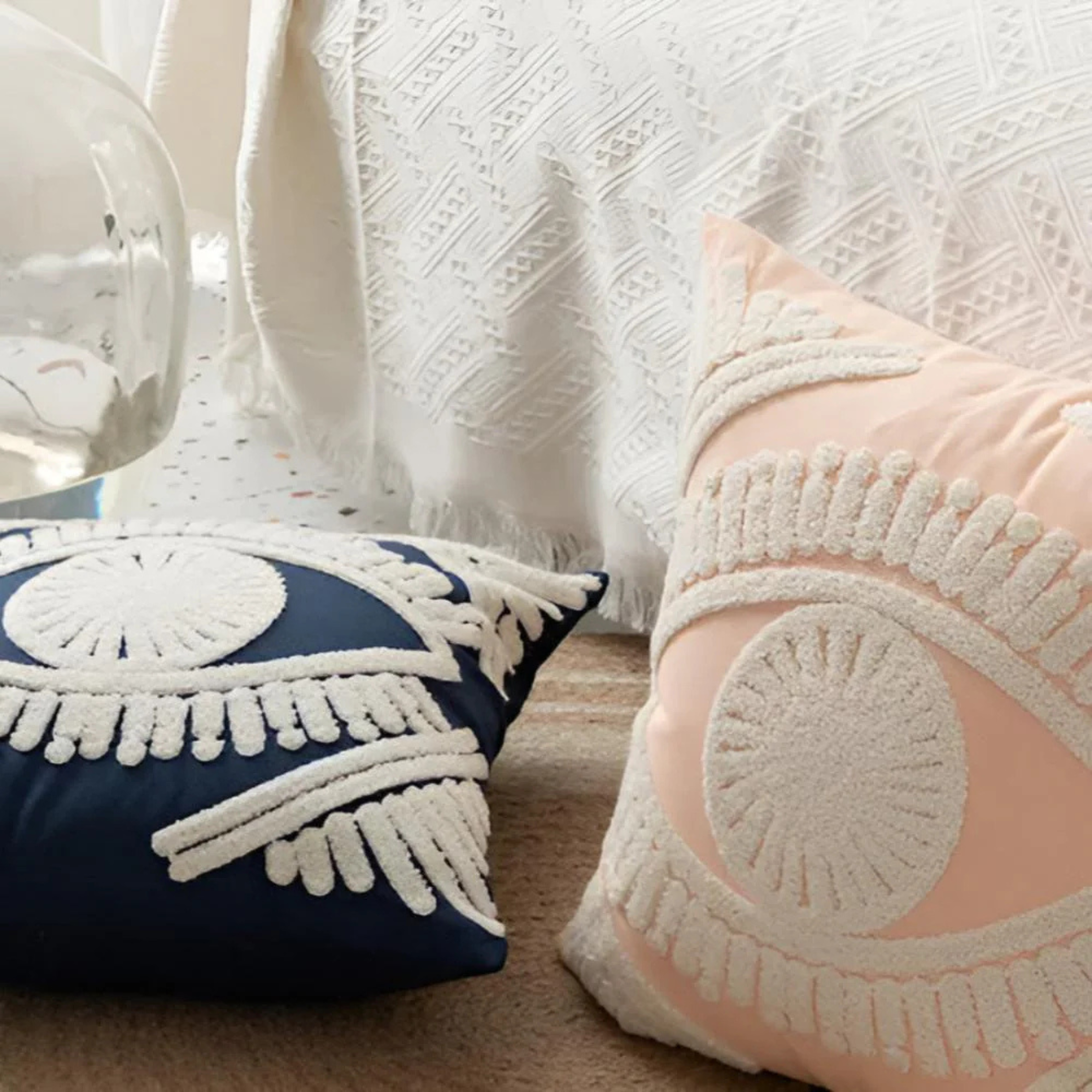 Dreamer’s Eye | Embroidered Boho Cushion Cover