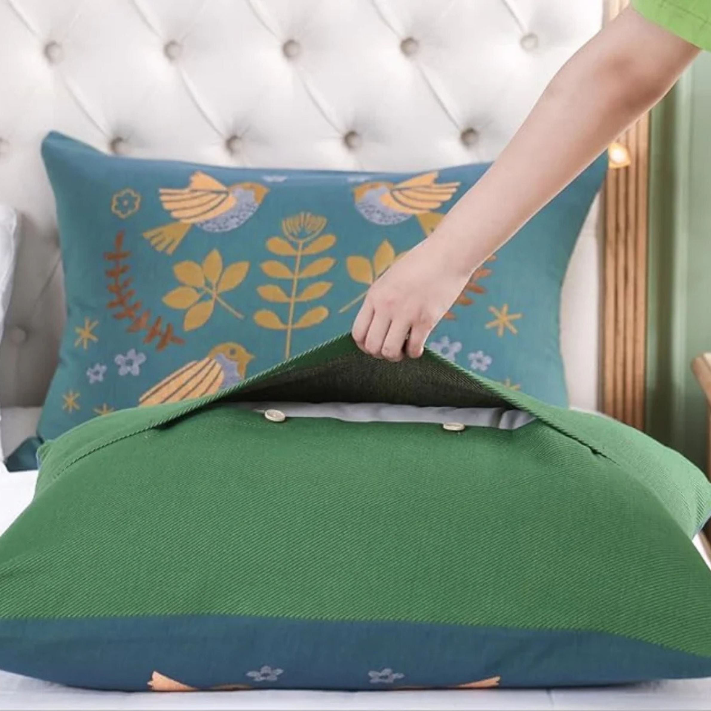 Nordic Nature-Inspired Cotton Pillowcases | 2-Piece Set