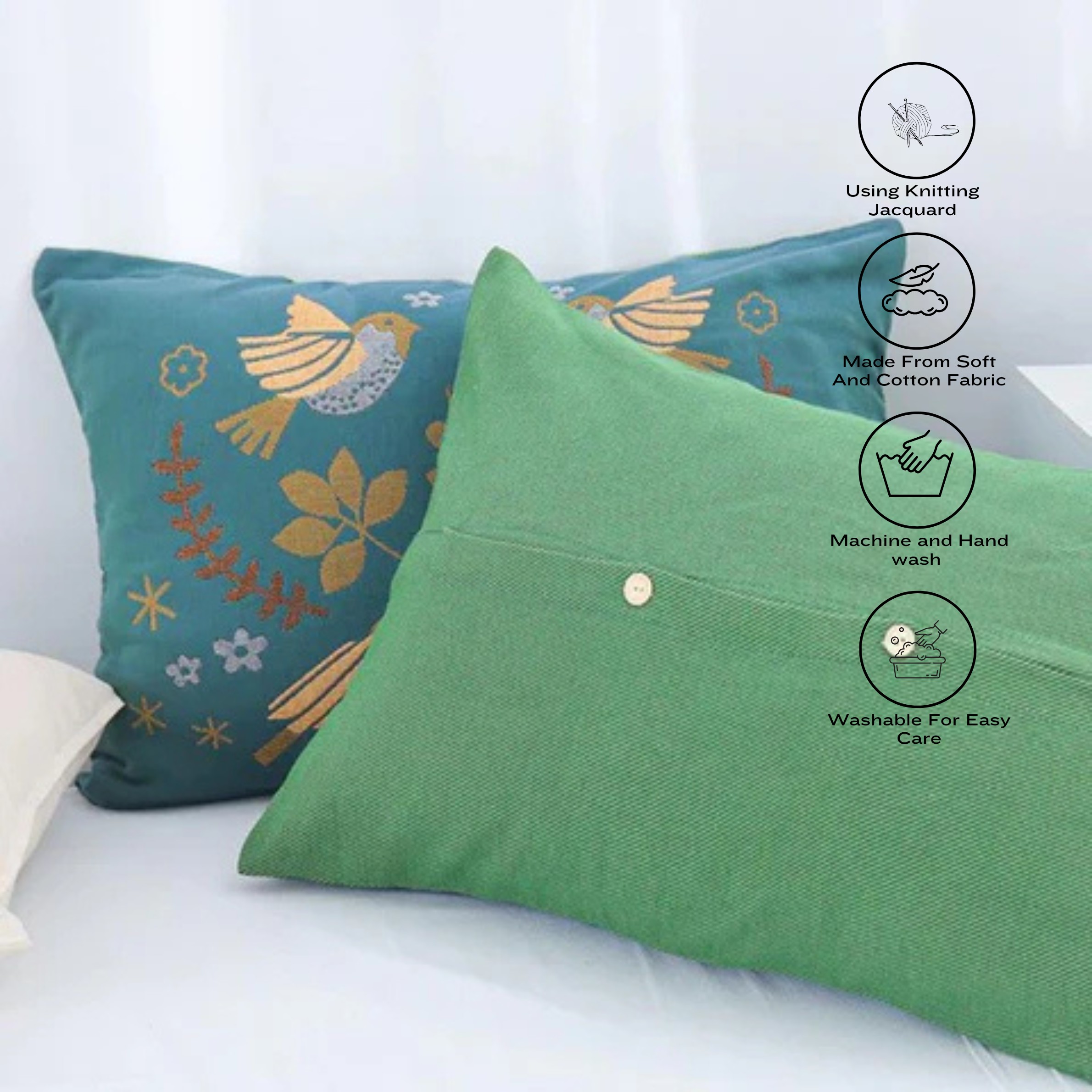 Nordic Nature-Inspired Cotton Pillowcases | 2-Piece Set