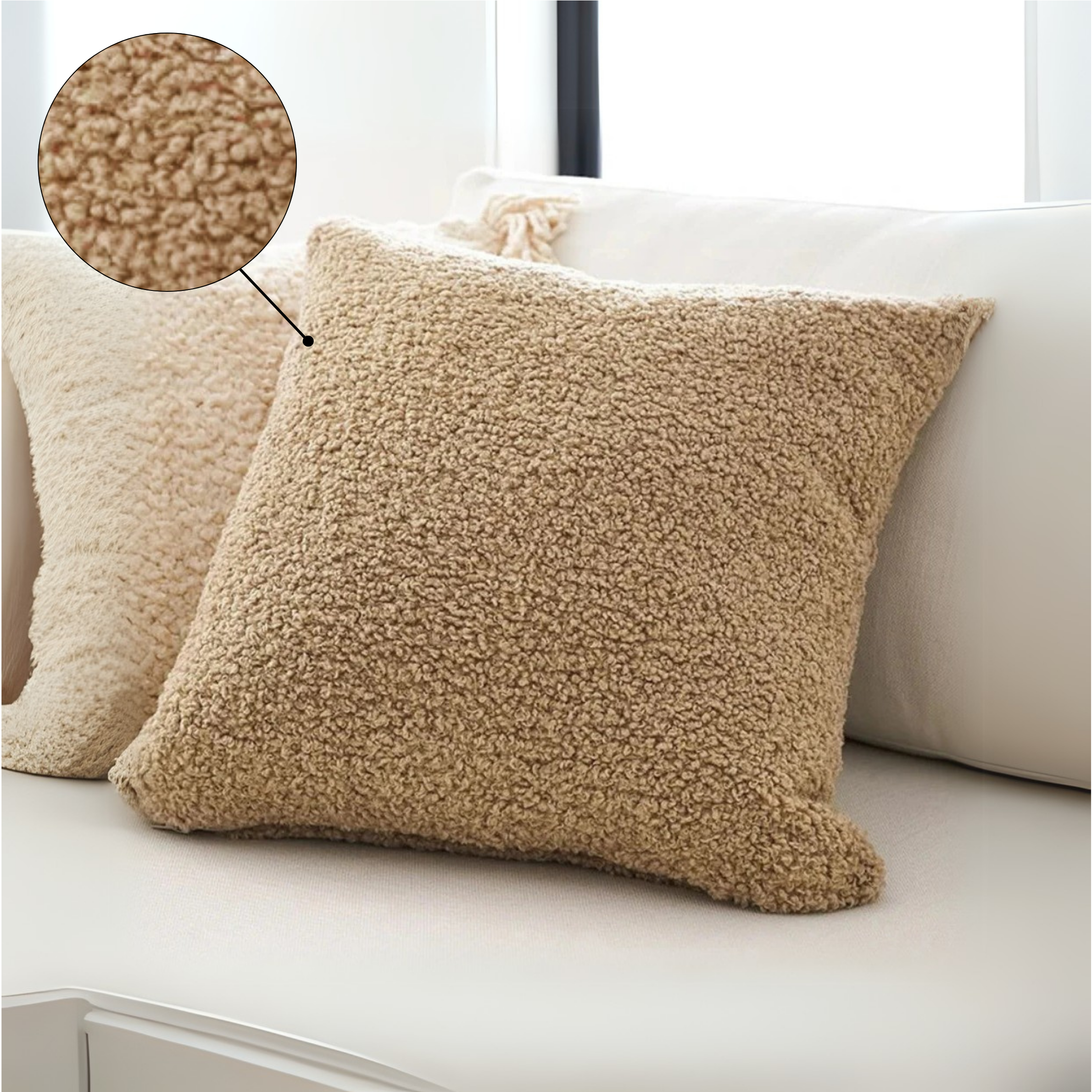 Cozy Teddy Boucle Handwoven Cushion Cover