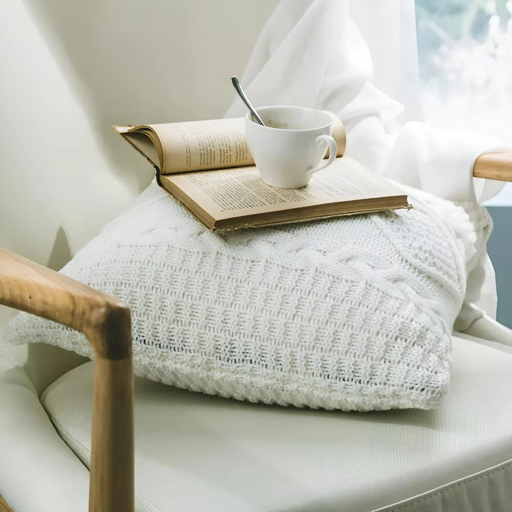 Classic Knitted Plaited Cushion Cover