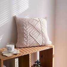 Classic Knitted Plaited Cushion Cover