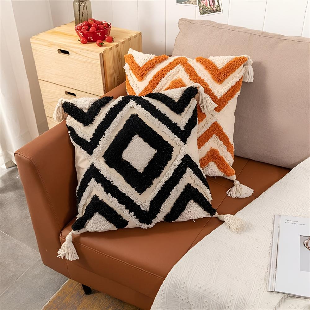 Vintage Art-Deco Tufted Cushion Cover