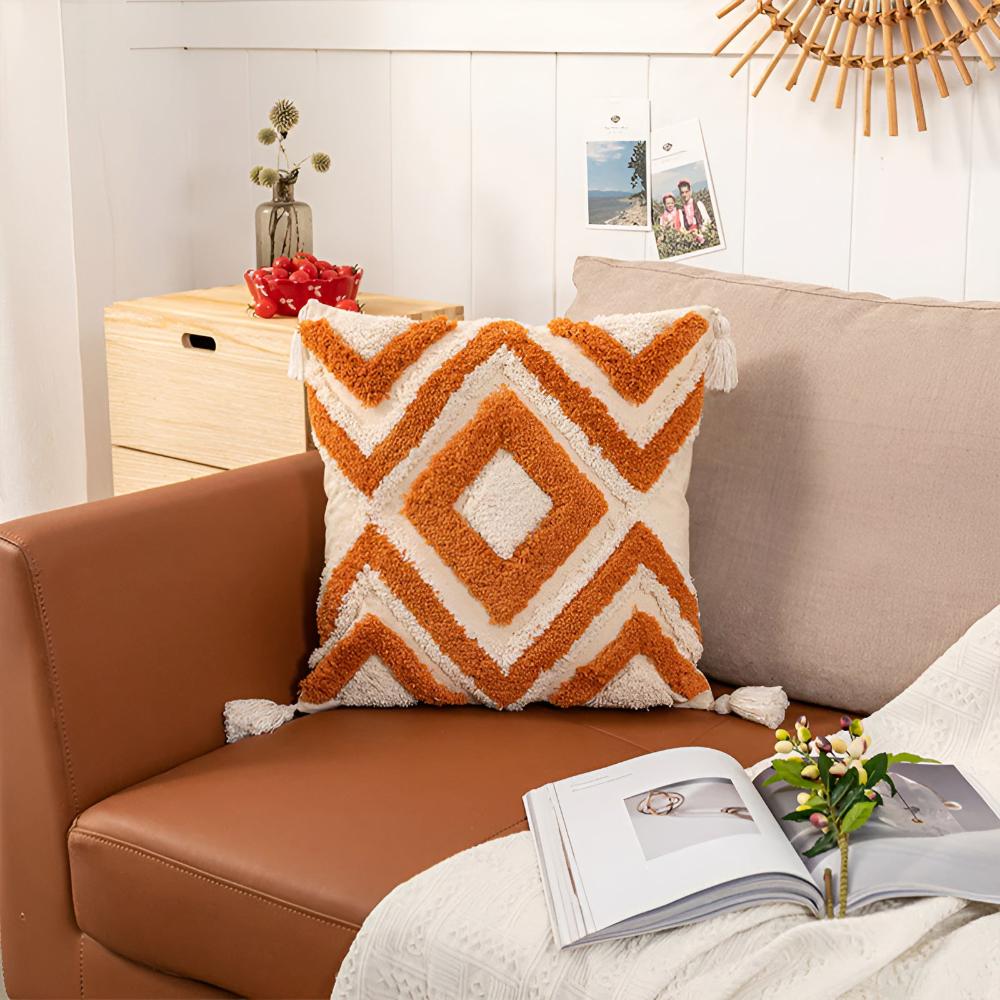 Vintage Art-Deco Tufted Cushion Cover
