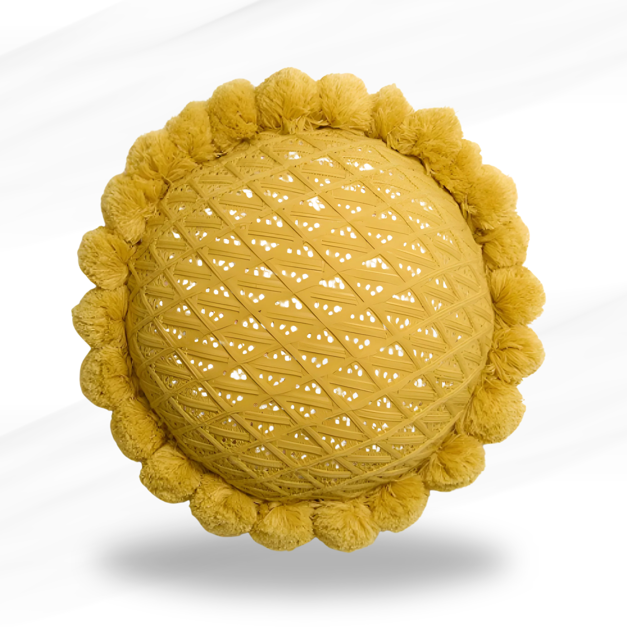 Garden Bloom Sunflower Pompom Cushion
