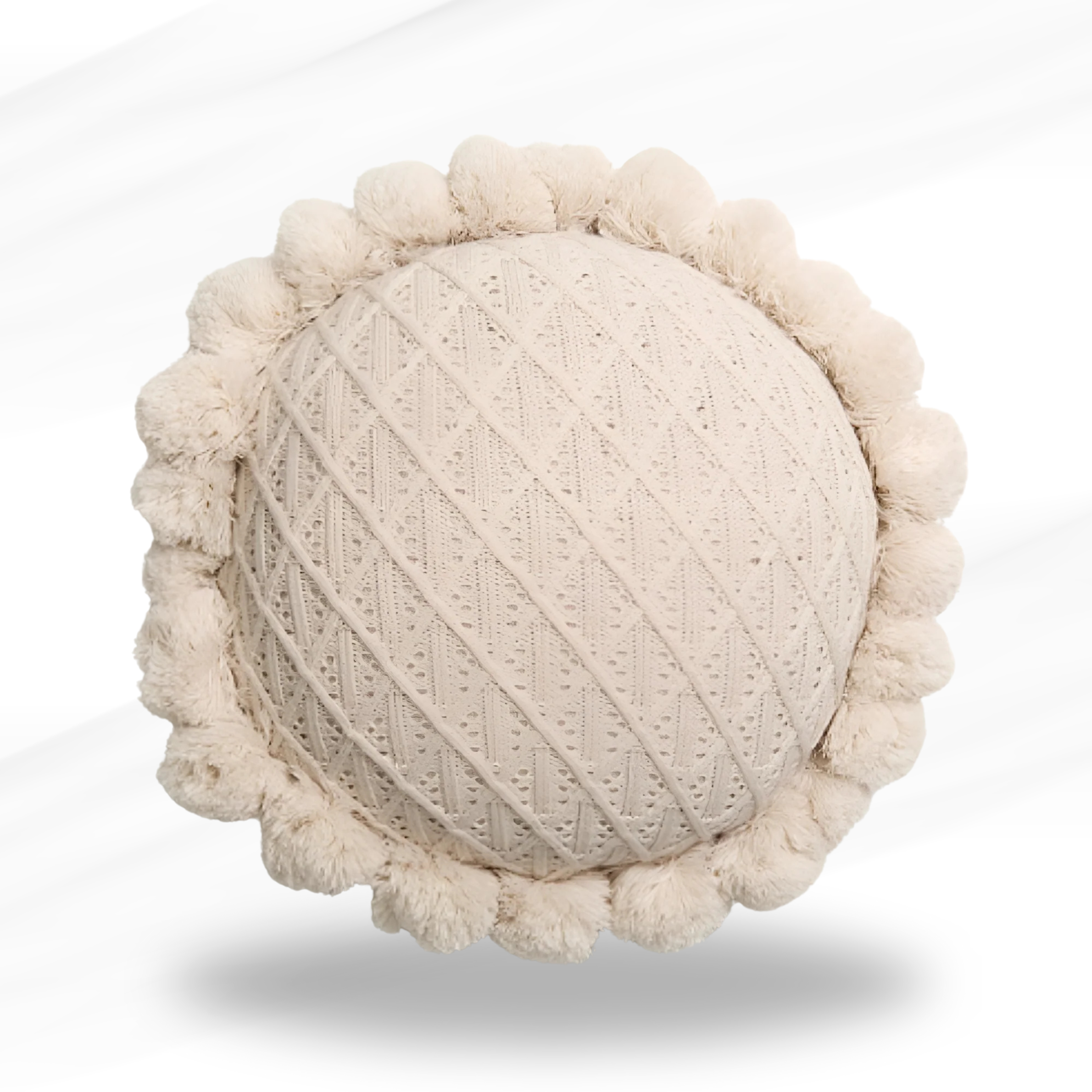 Garden Bloom Sunflower Pompom Cushion