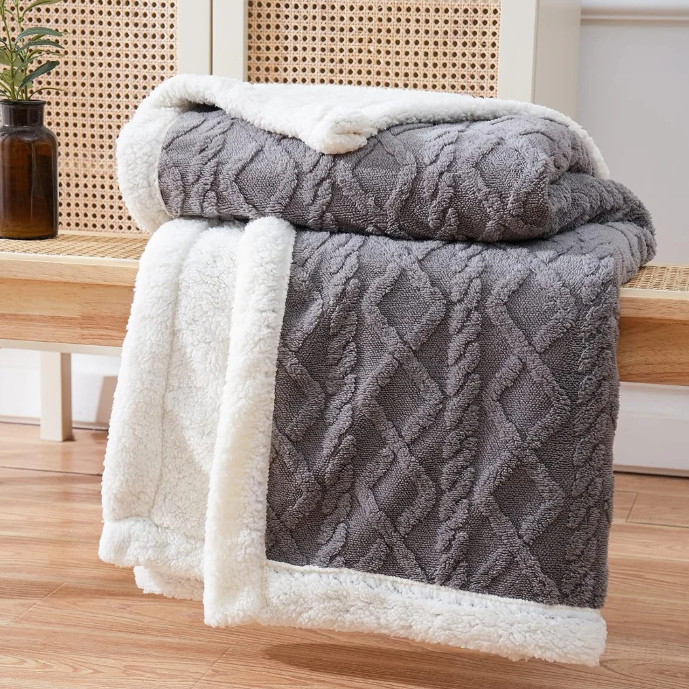 Fluffy Double-Sided Sherpa Fleece Blanket
