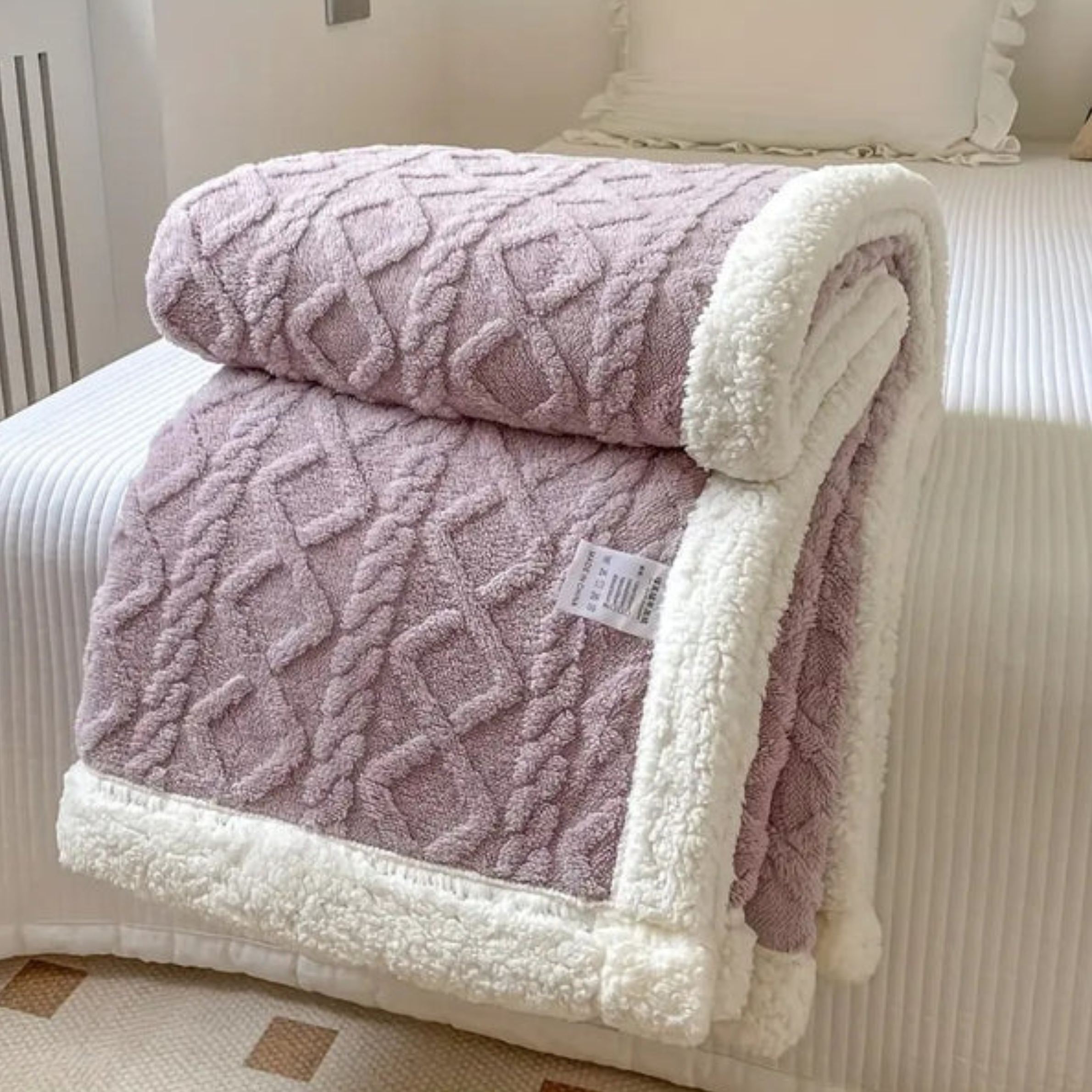 Fluffy Double-Sided Sherpa Fleece Blanket