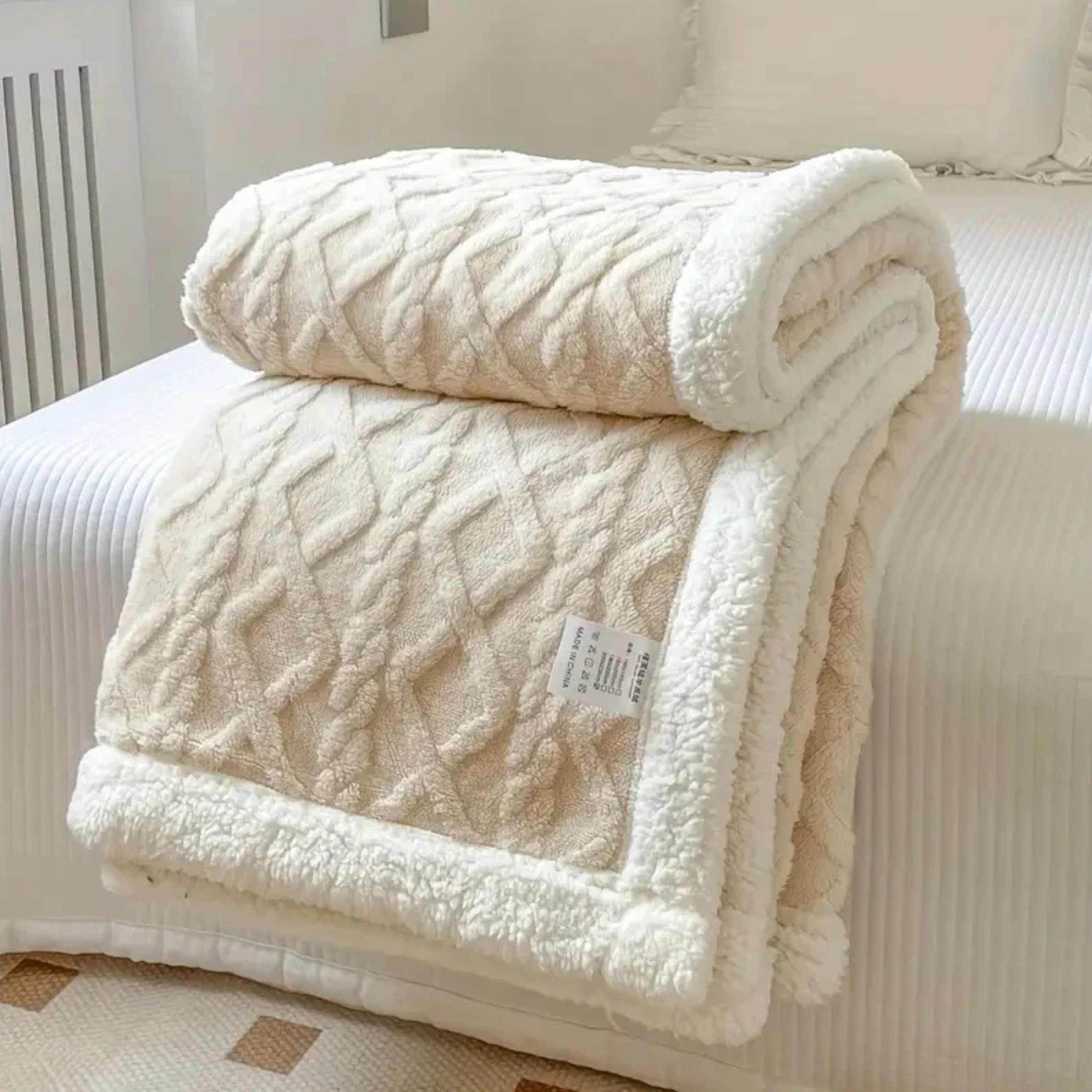 Fluffy Double-Sided Sherpa Fleece Blanket