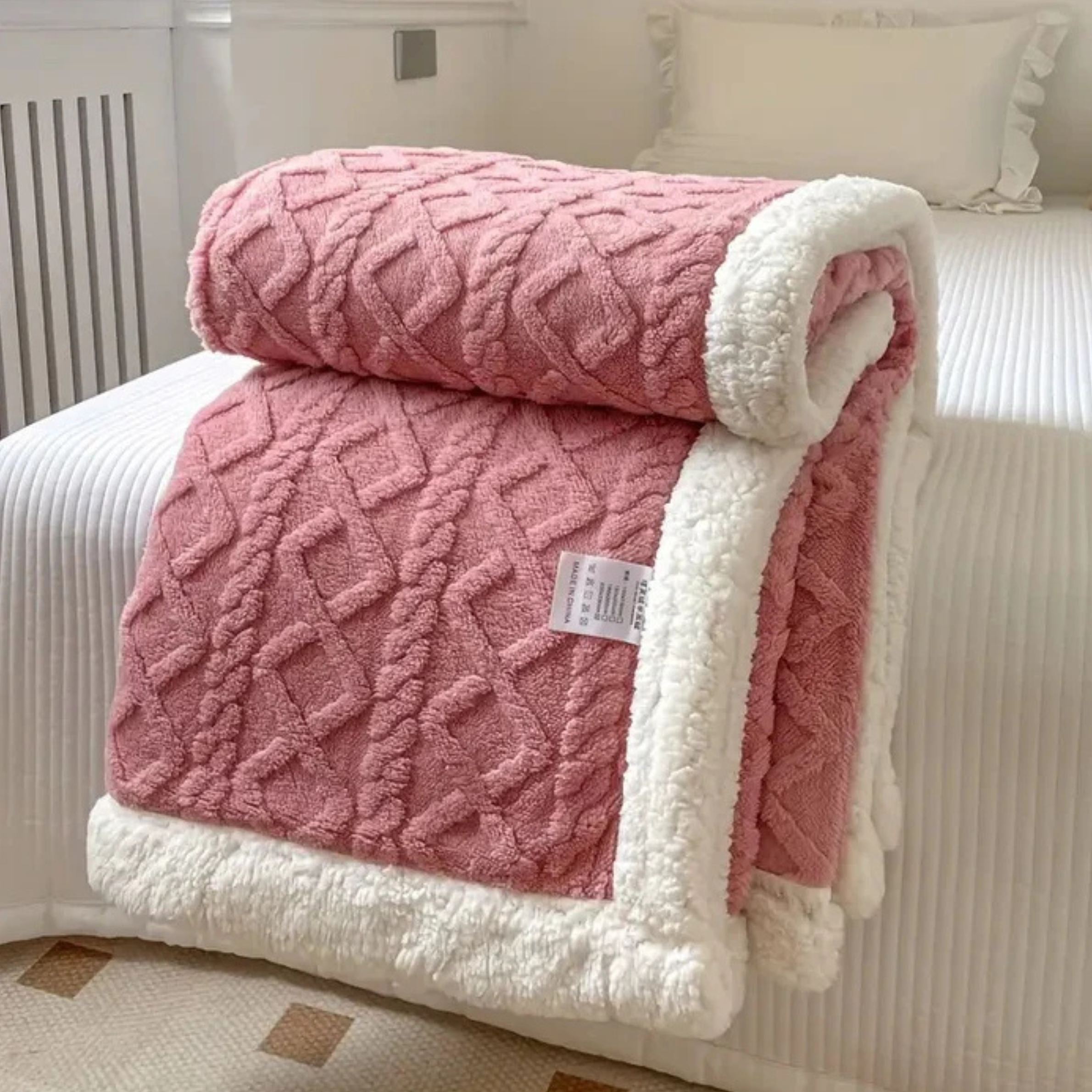 Fluffy Double-Sided Sherpa Fleece Blanket