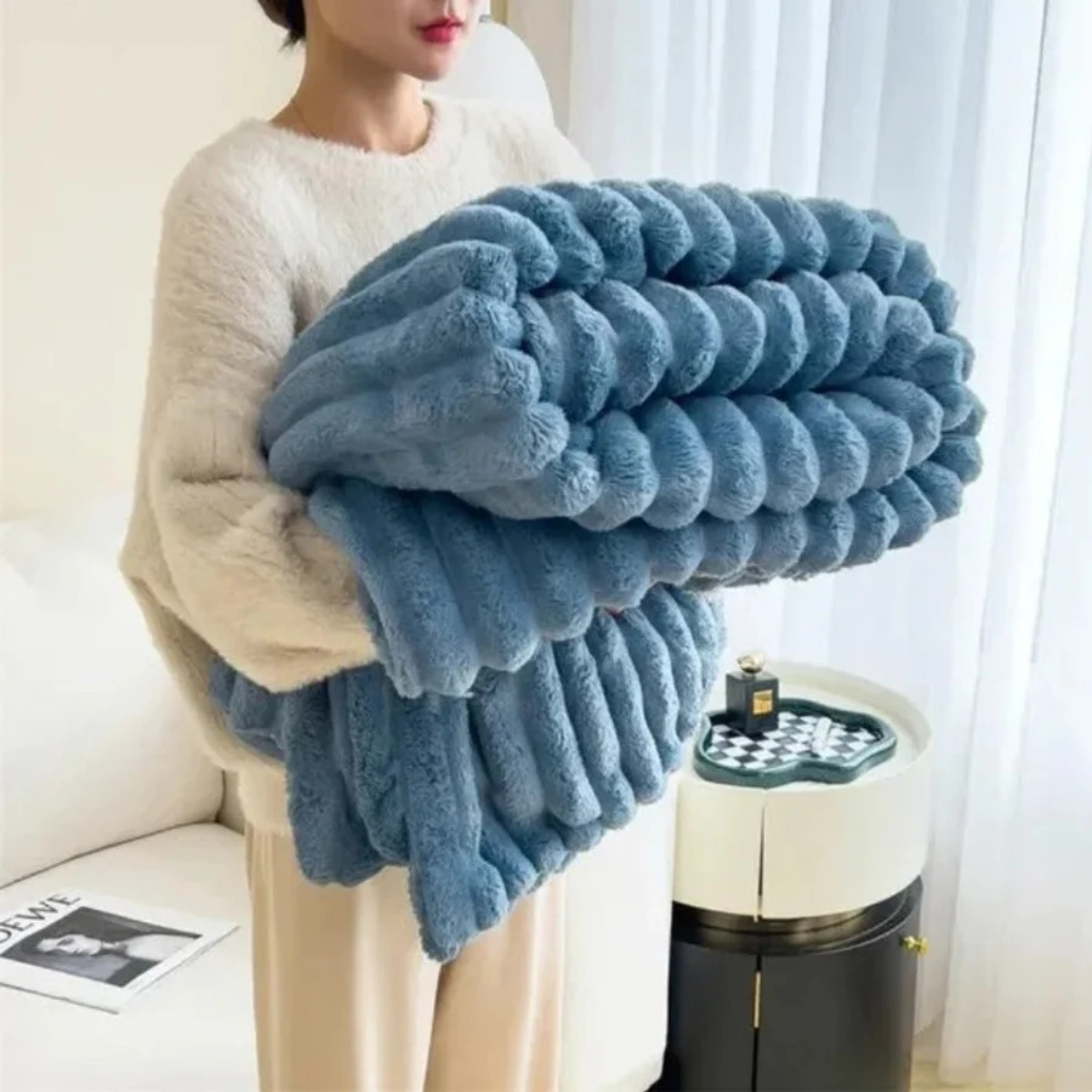 Ultimate Comfort Ribbed Faux Fur Blanket