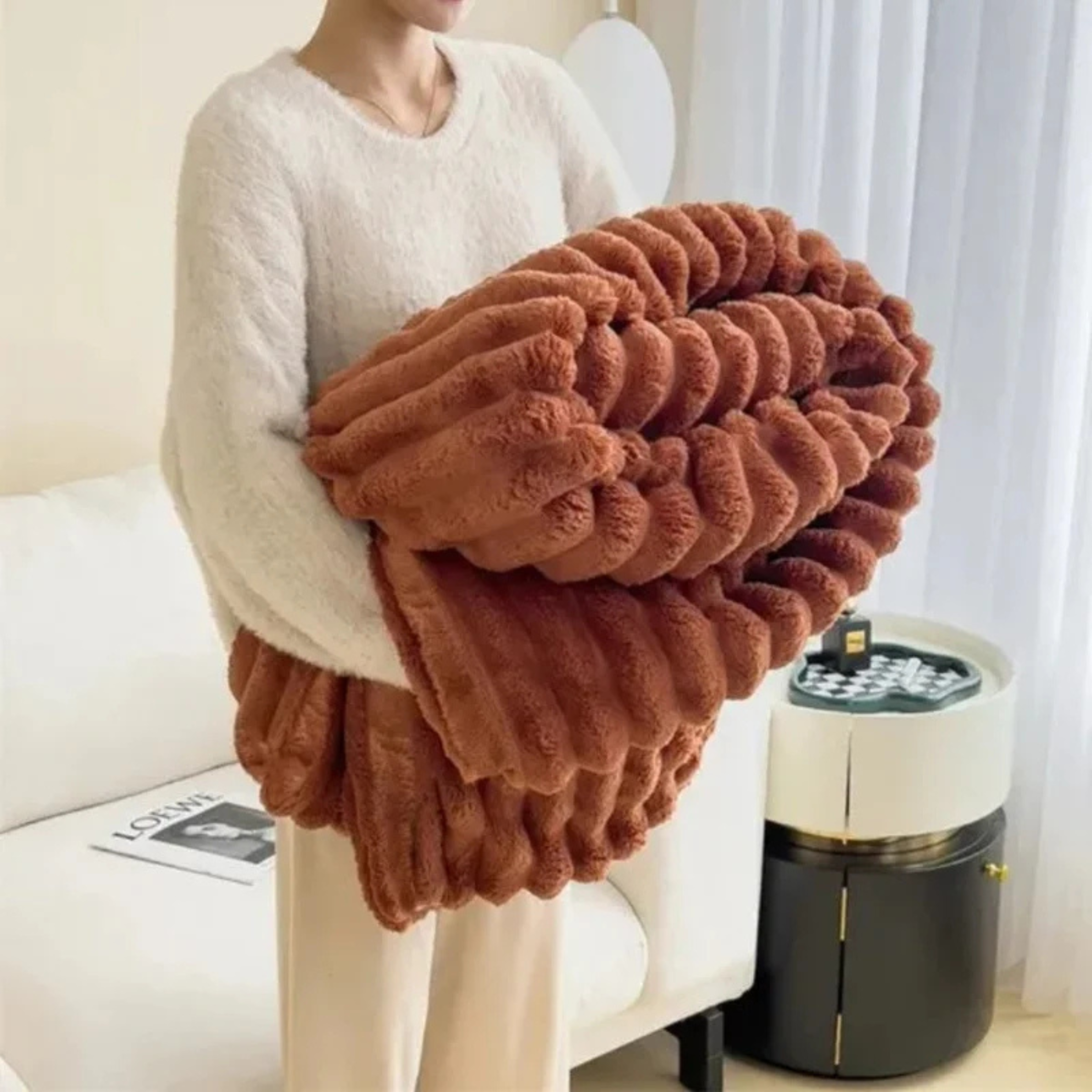 Ultimate Comfort Ribbed Faux Fur Blanket