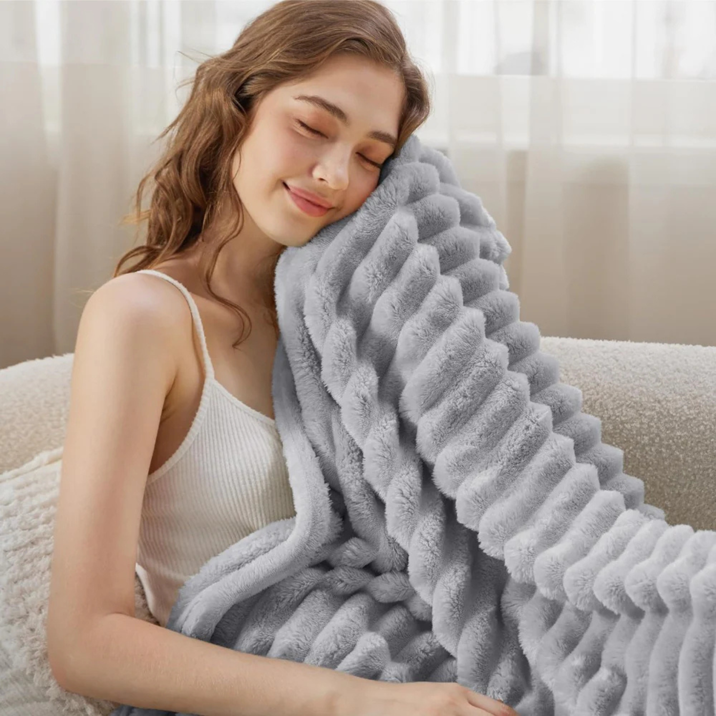 Ultimate Comfort Ribbed Faux Fur Blanket