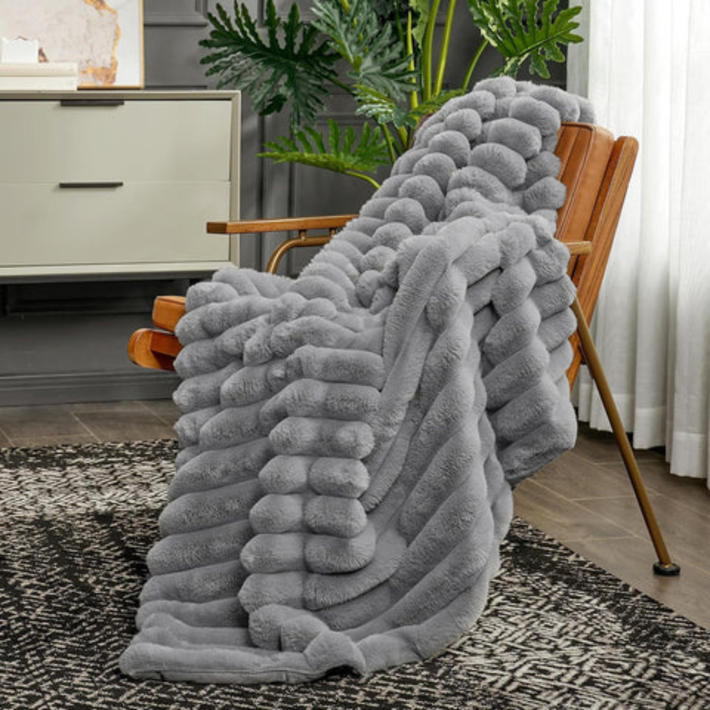 Ultimate Comfort Ribbed Faux Fur Blanket