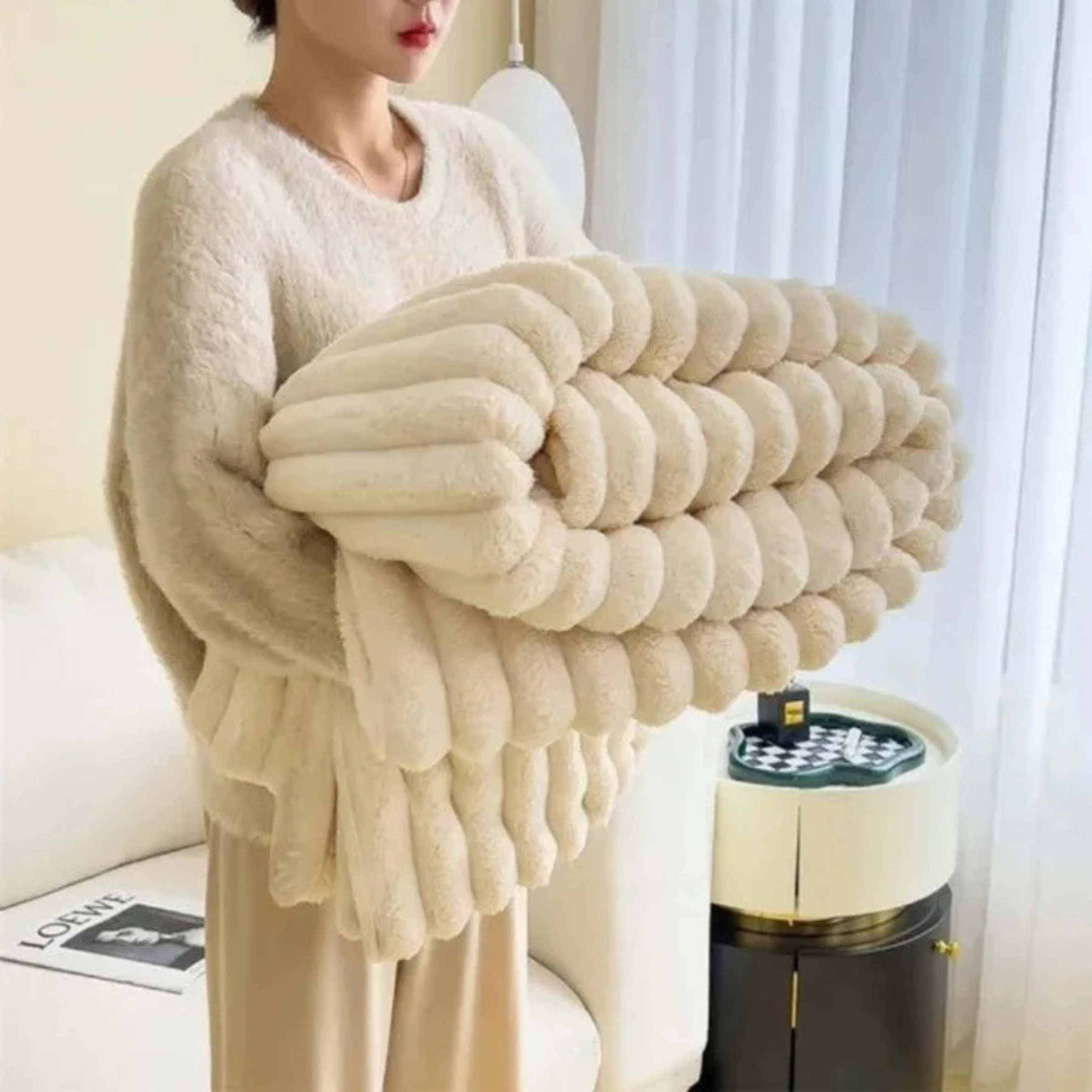 Ultimate Comfort Ribbed Faux Fur Blanket