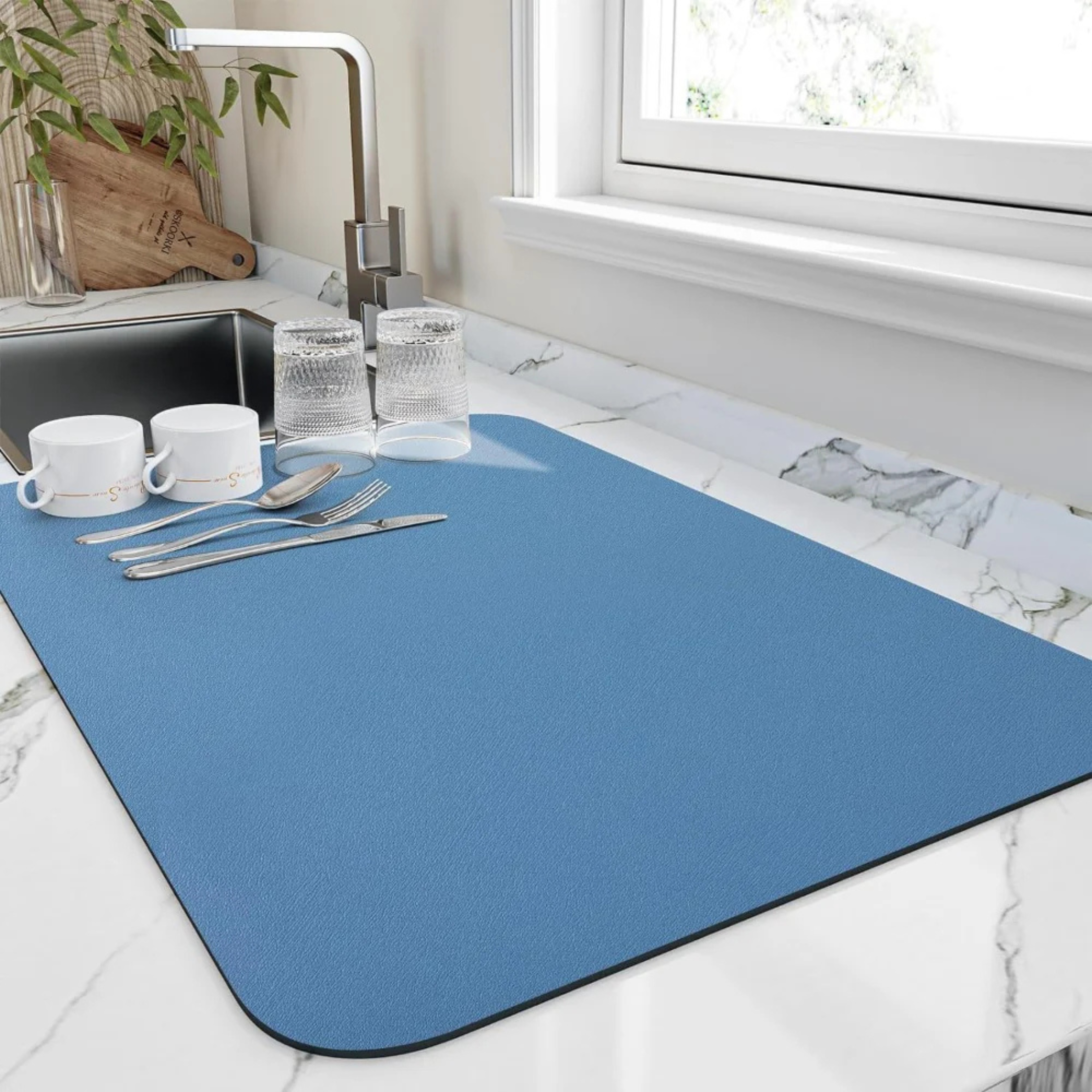Ultra-Absorbent & Fast-Drying Kitchen Dish Mat