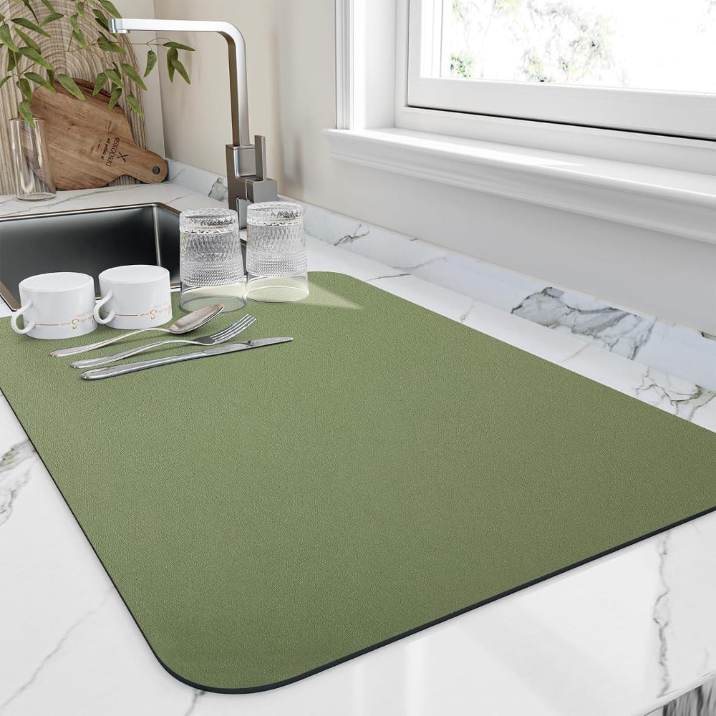 Ultra-Absorbent & Fast-Drying Kitchen Dish Mat