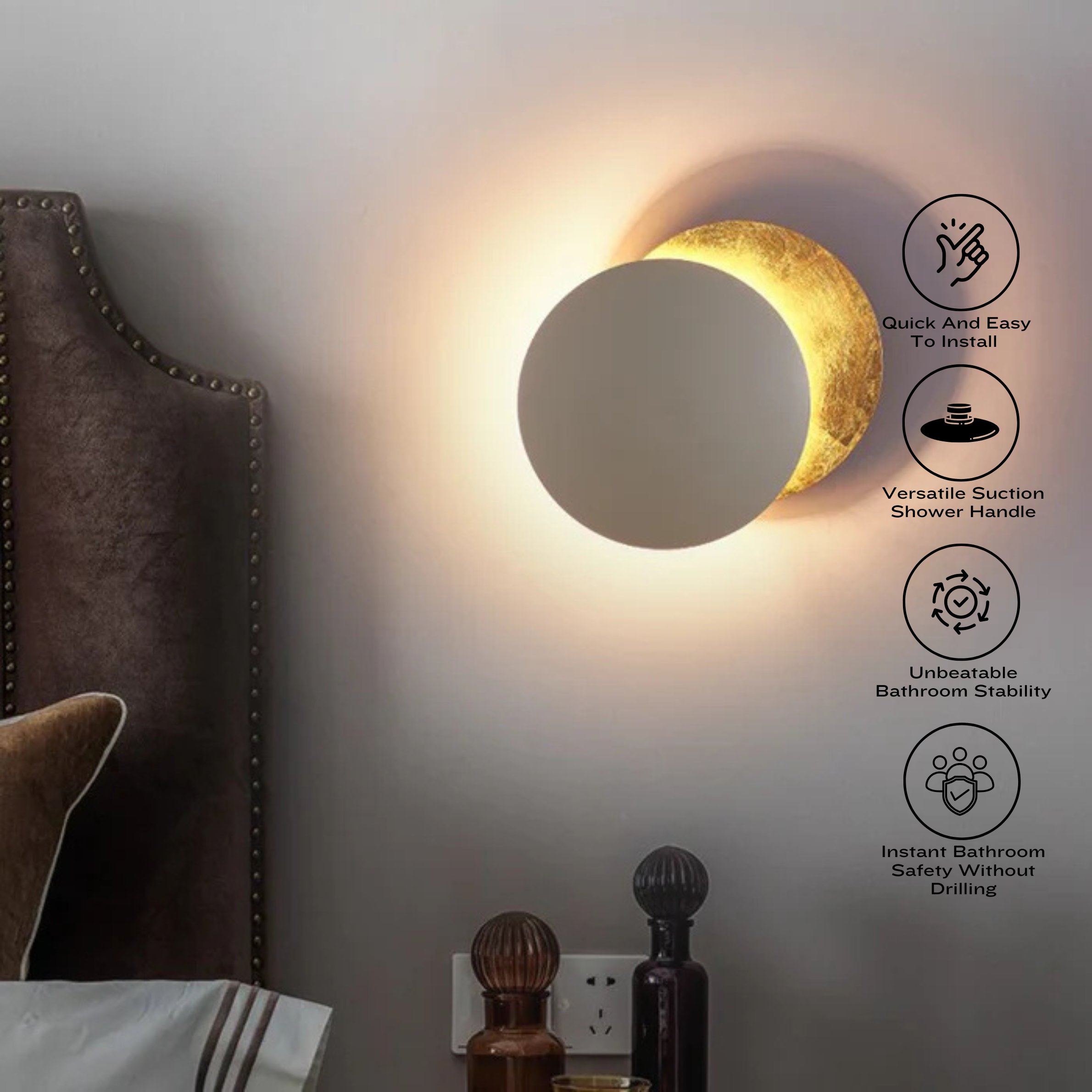 Artistic Modern 3D Solar Eclipse LED Wall Light