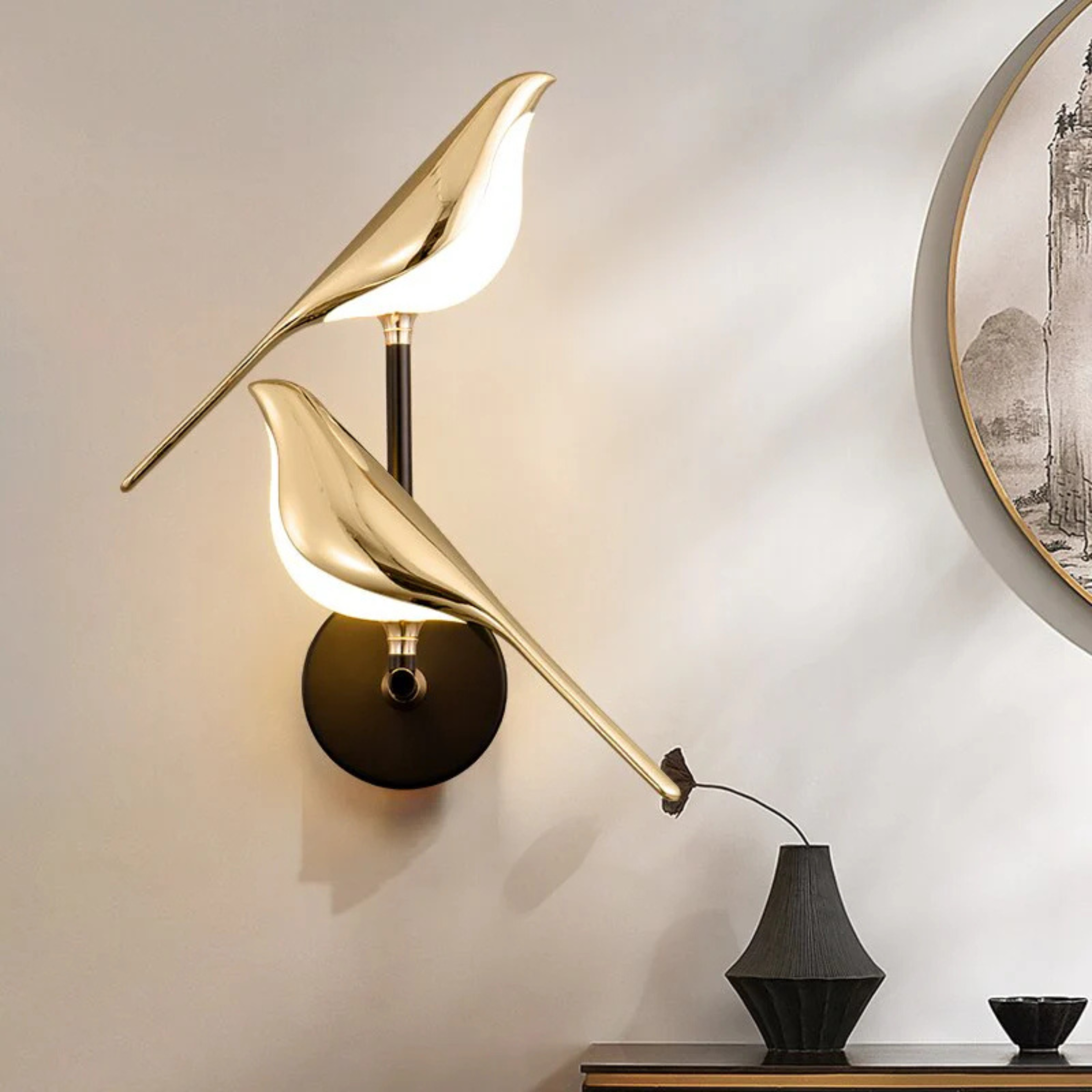 Opulent Avant-Garde Bird Wall Light