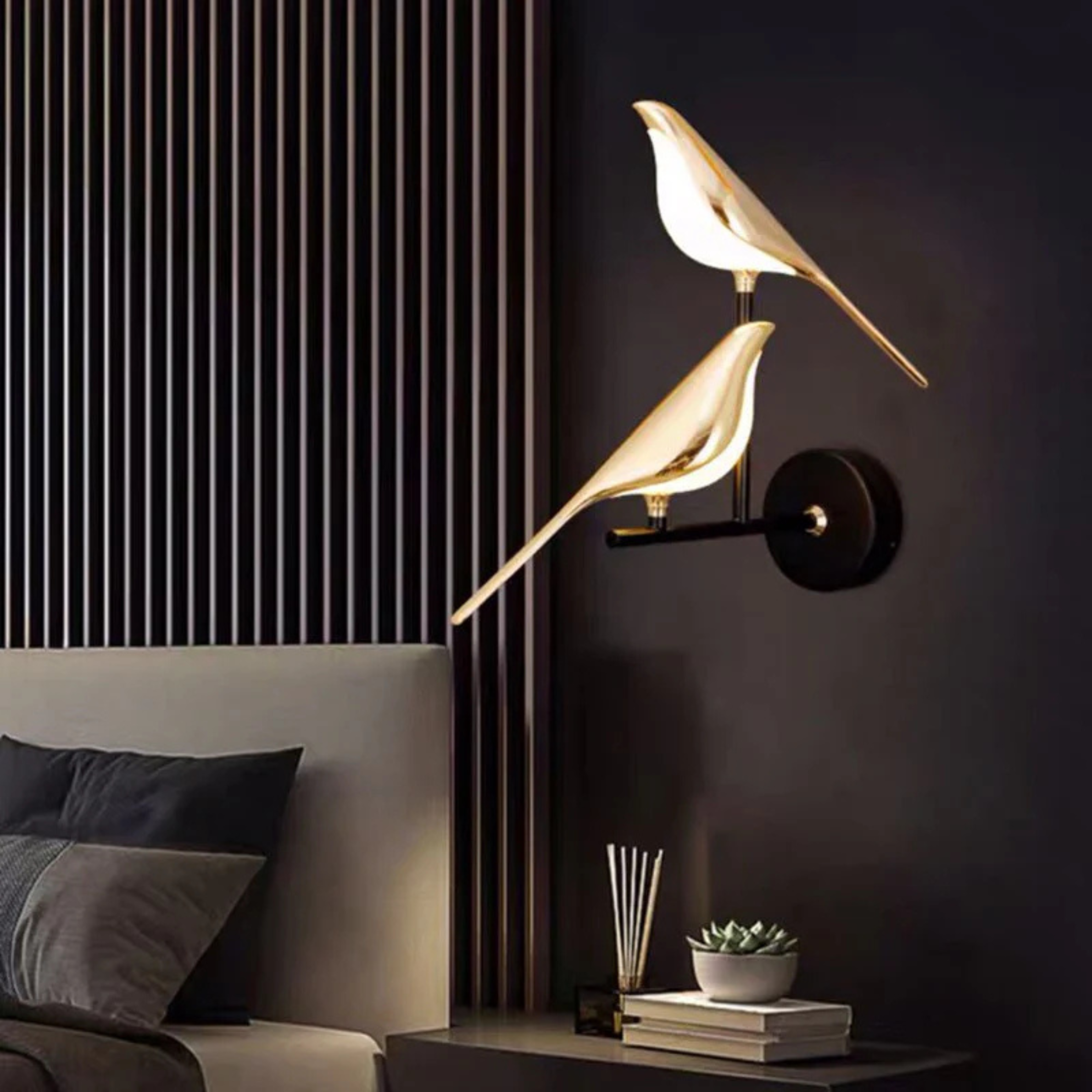 Opulent Avant-Garde Bird Wall Light