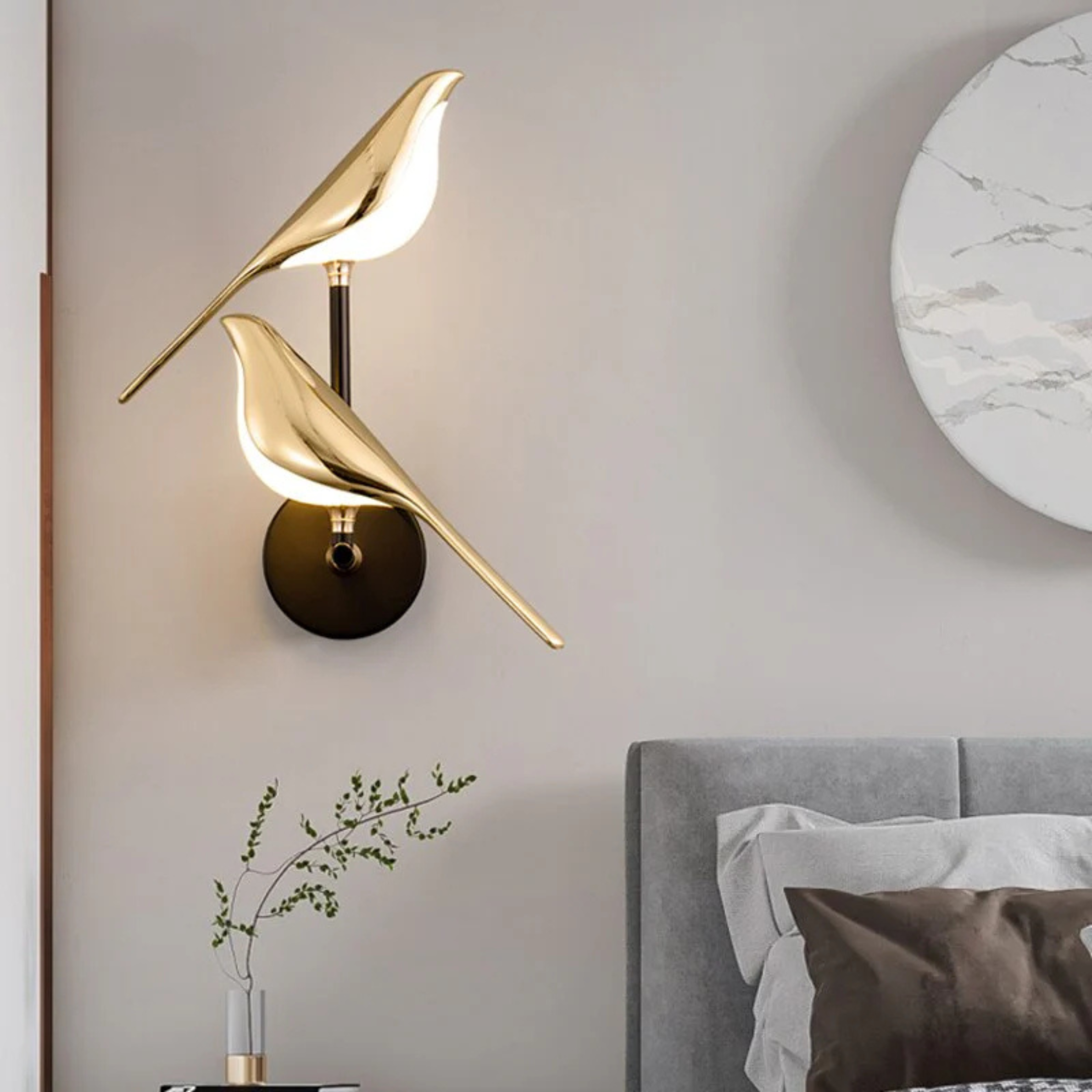 Opulent Avant-Garde Bird Wall Light