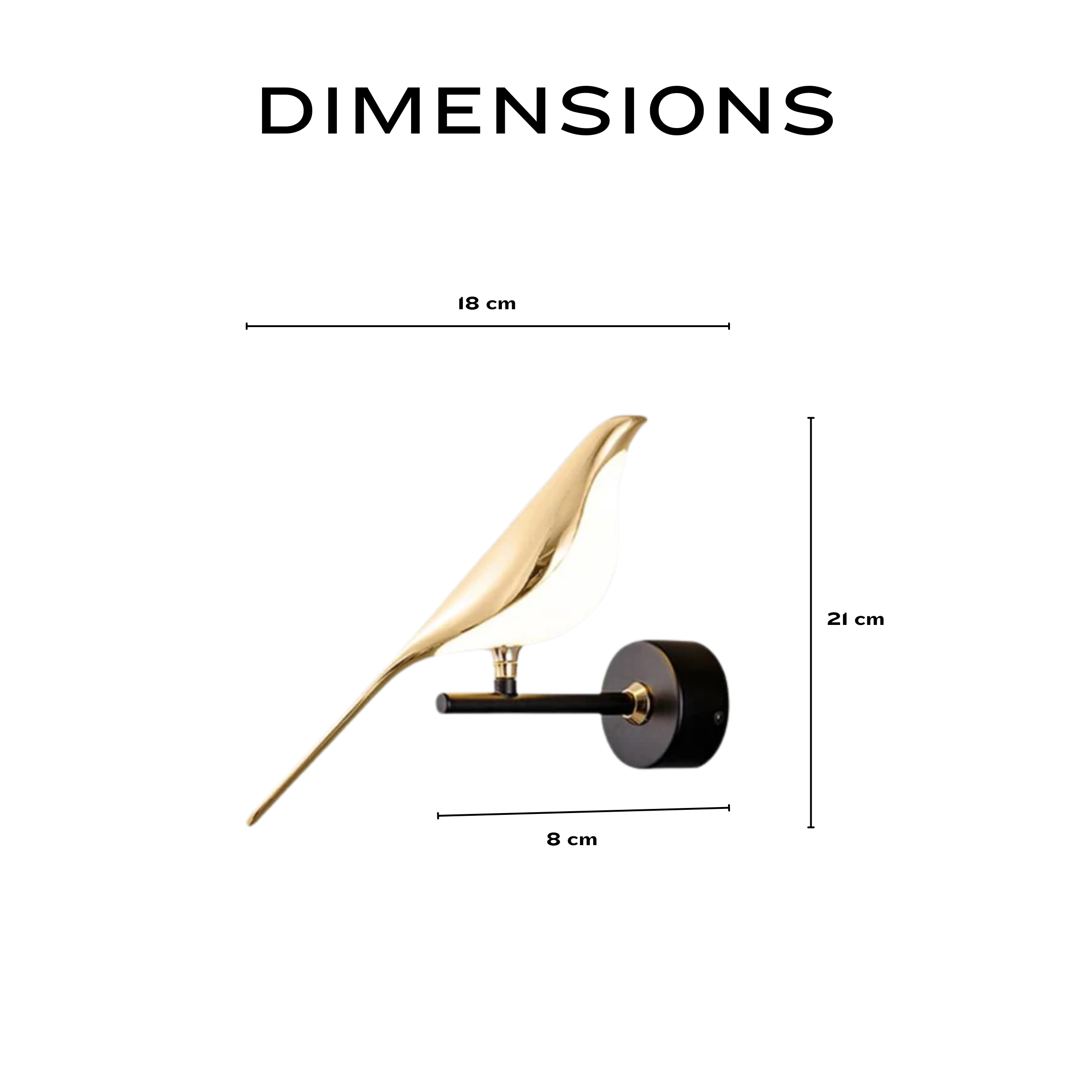 Opulent Avant-Garde Bird Wall Light