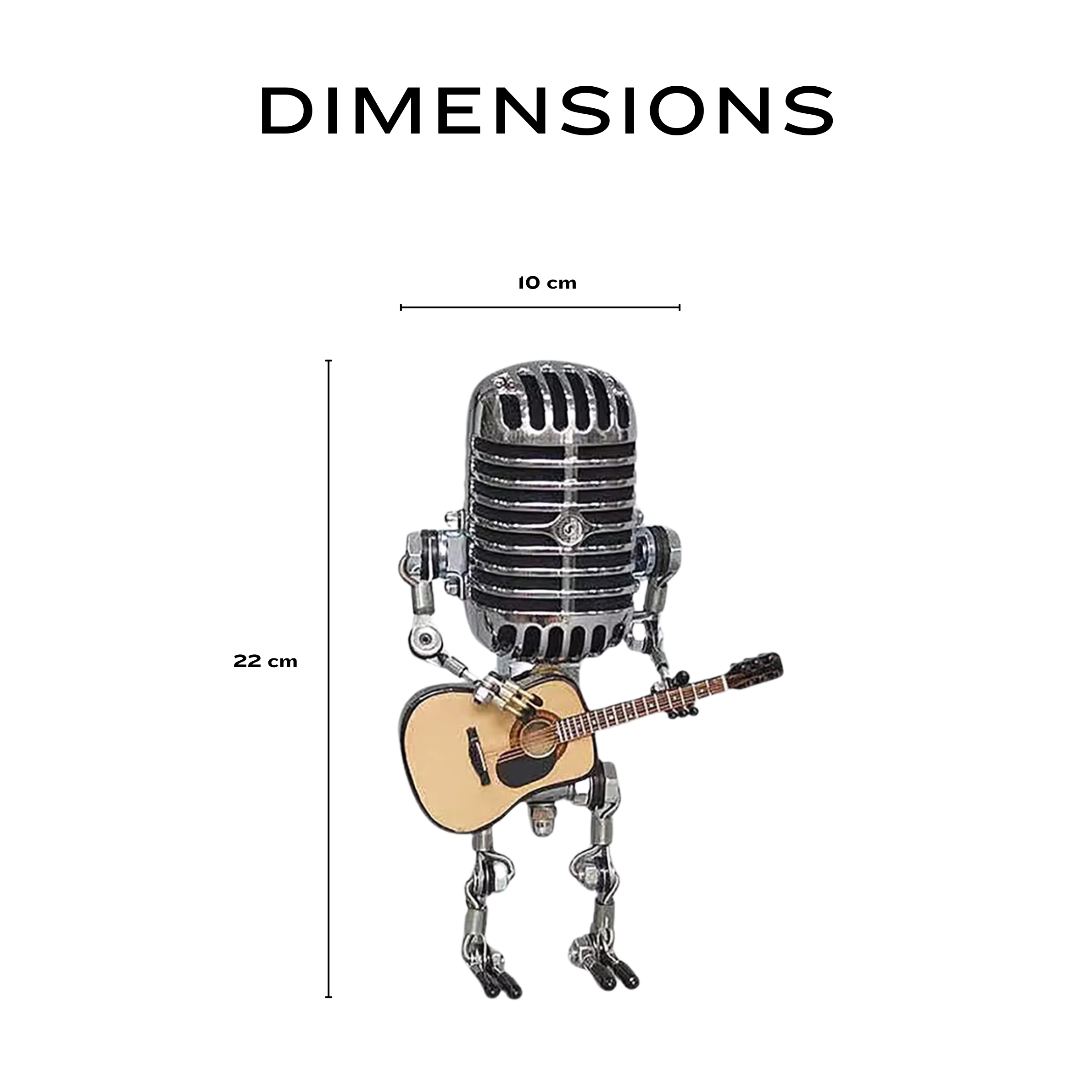 Retro Punk Robot with Guitar Table Lamp