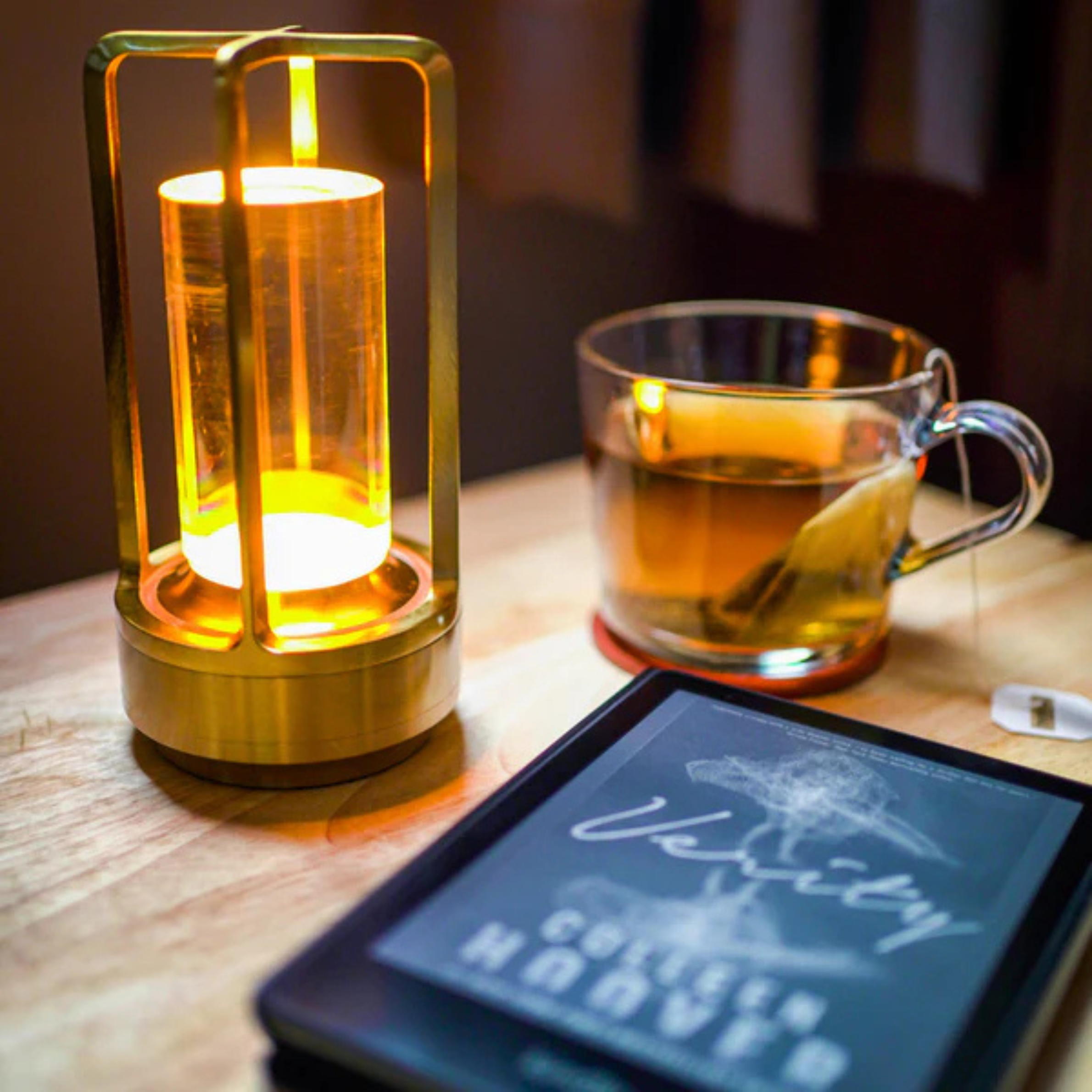 Modern Luxe Crystal Lantern Wireless Table Lamp