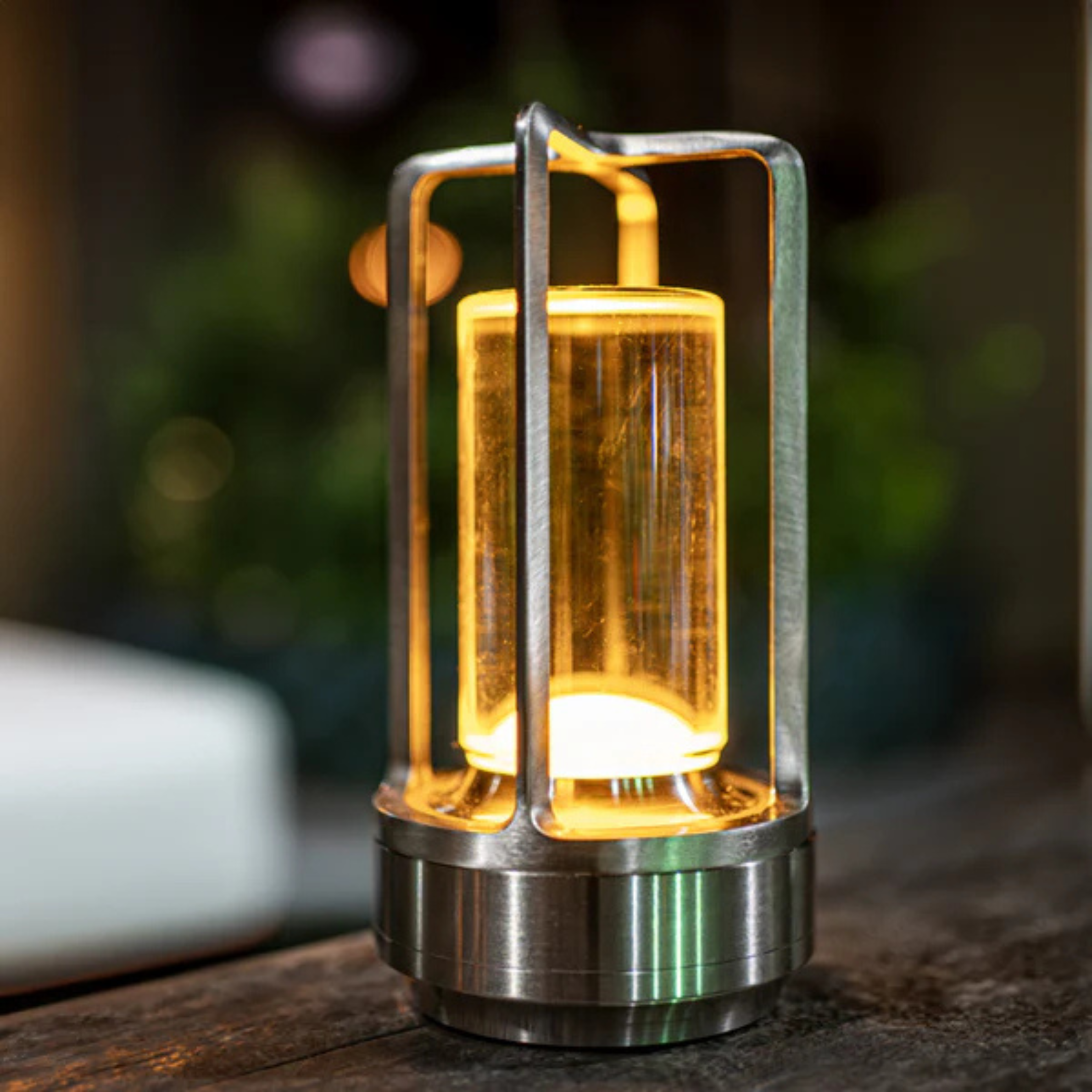 Modern Luxe Crystal Lantern Wireless Table Lamp