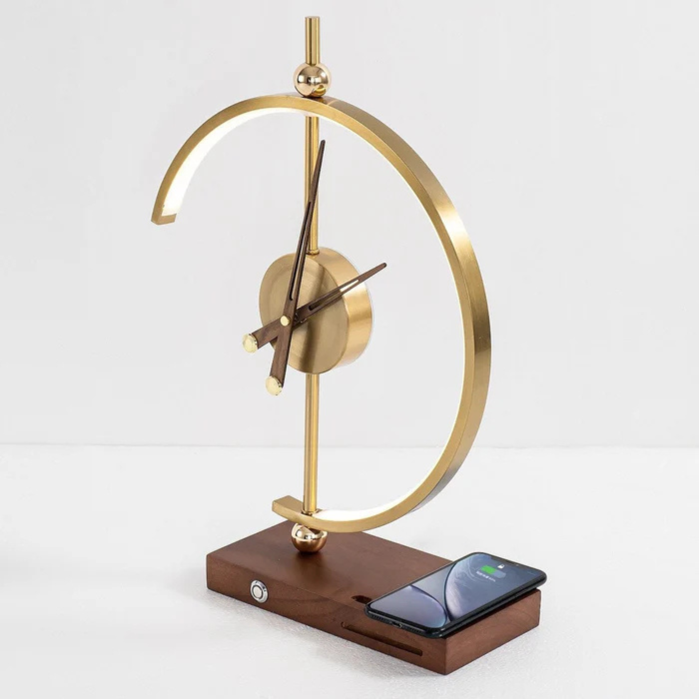 Multifunction Statement Clock Table Lamp with Wireless Charging Pad