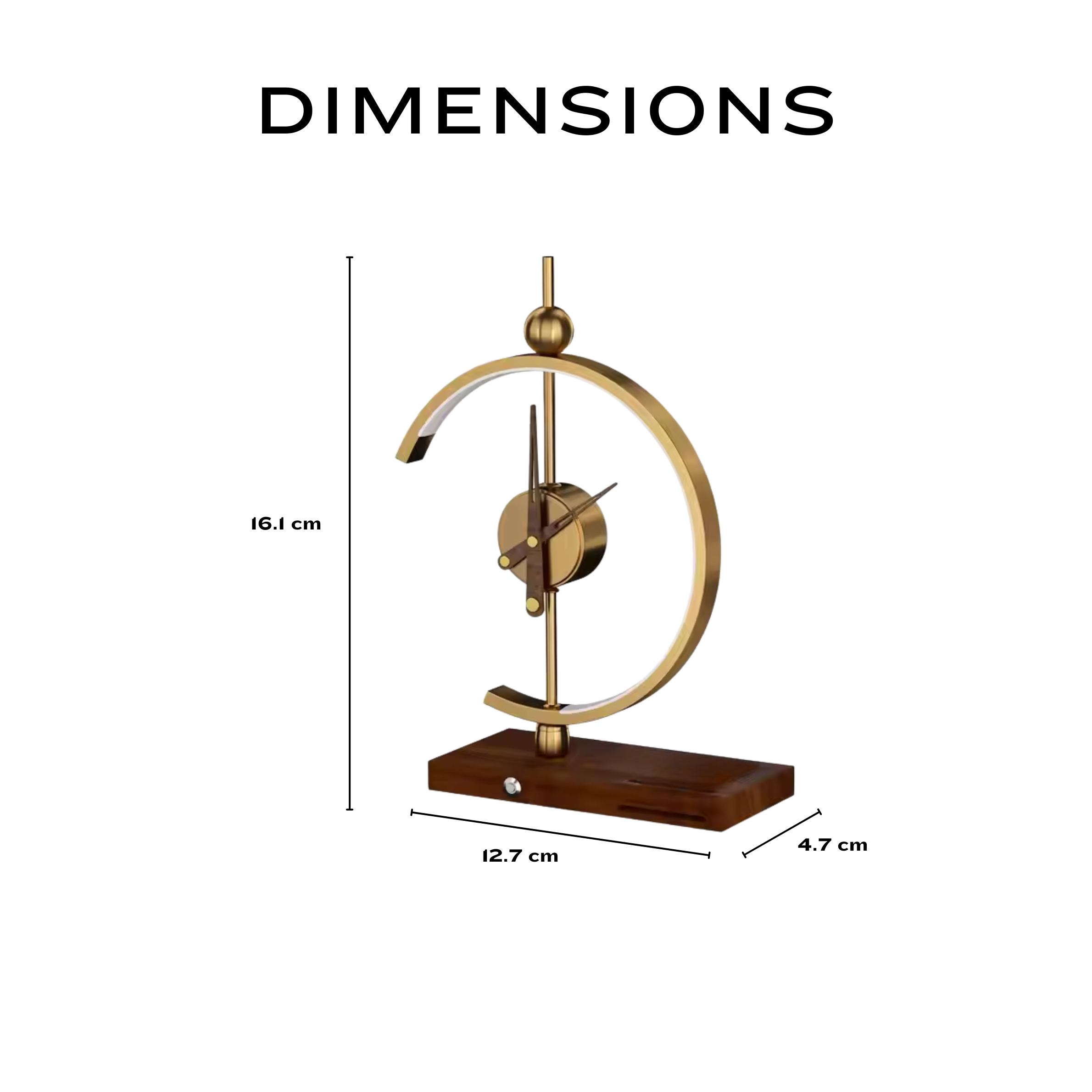 Multifunction Statement Clock Table Lamp with Wireless Charging Pad