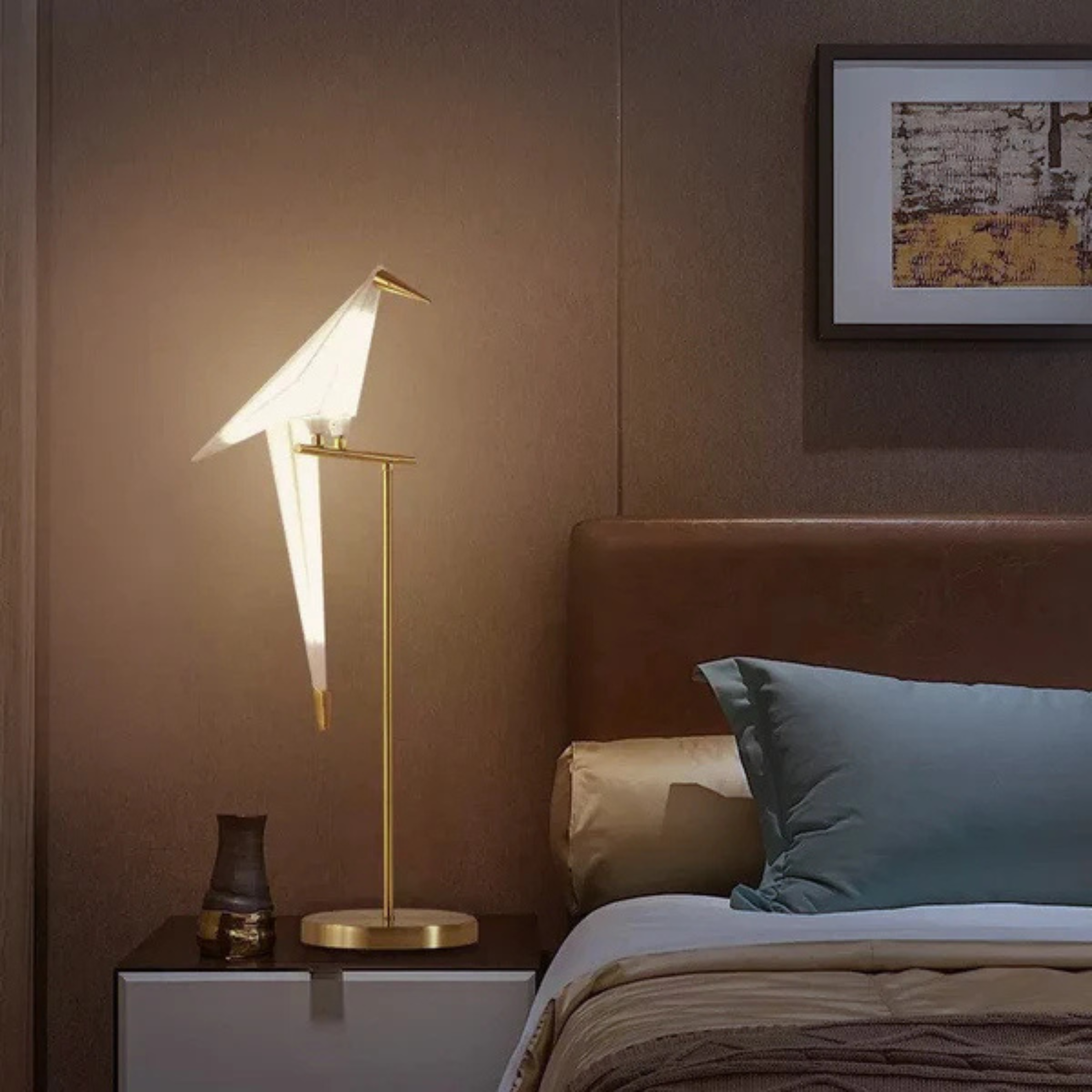 Modern Stylish Magnetic Origami-Inspired Bird Lamp