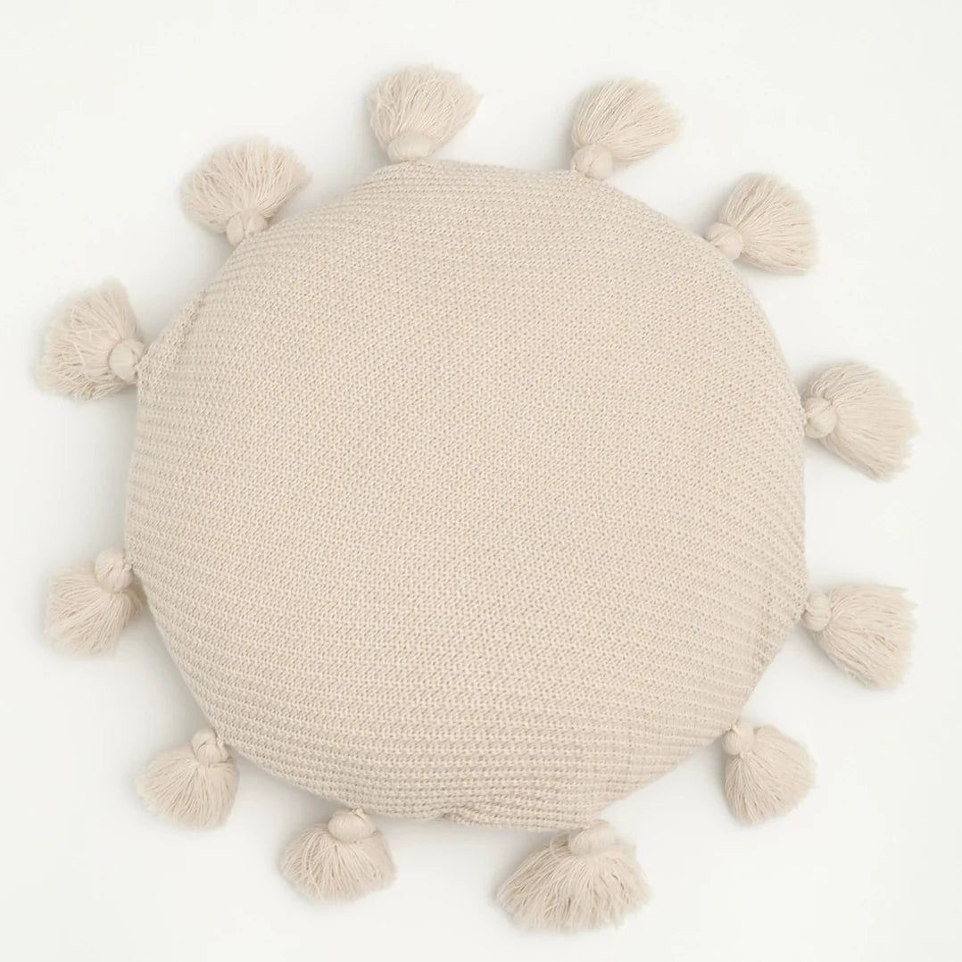 Boho Chic Tassel Round Seat Cushion