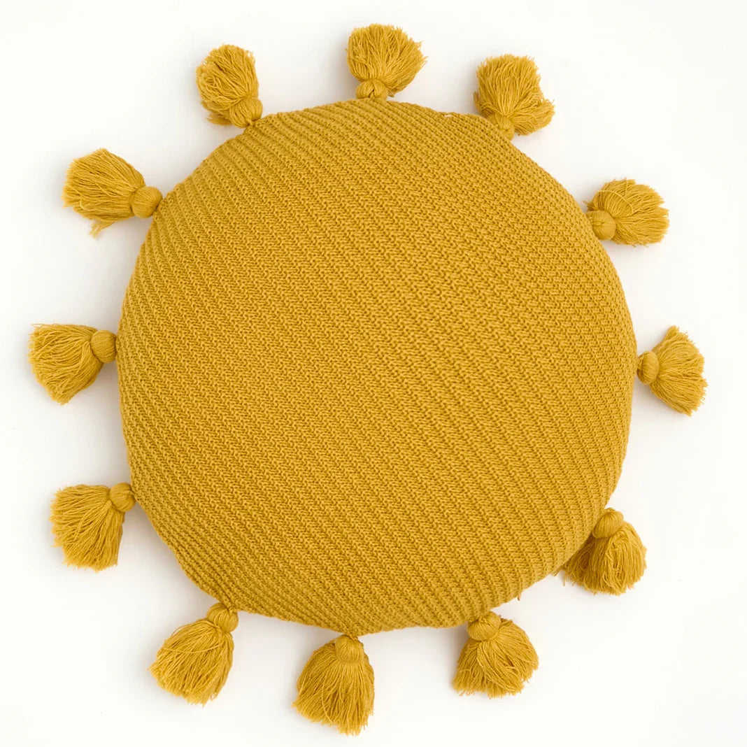 Boho Chic Tassel Round Seat Cushion