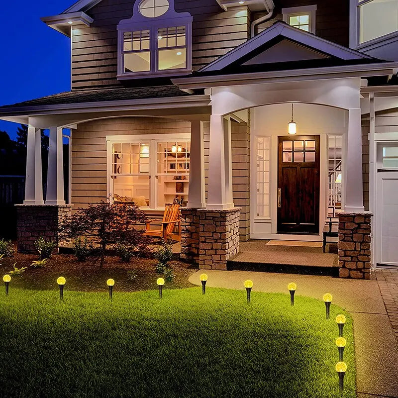 Outdoor Solar Garland Light Post