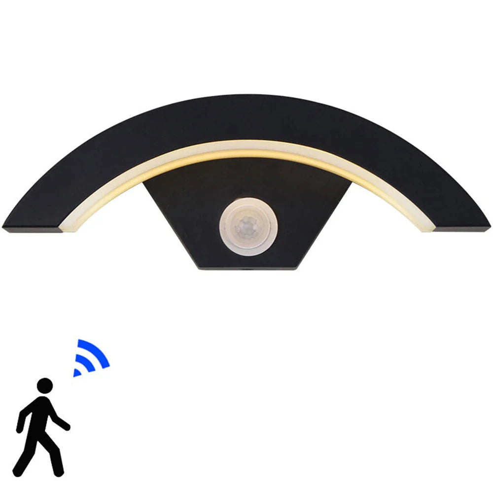 Refined Arc Glow Outdoor Sensor Wall Light