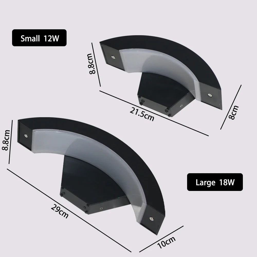 Refined Arc Glow Outdoor Sensor Wall Light