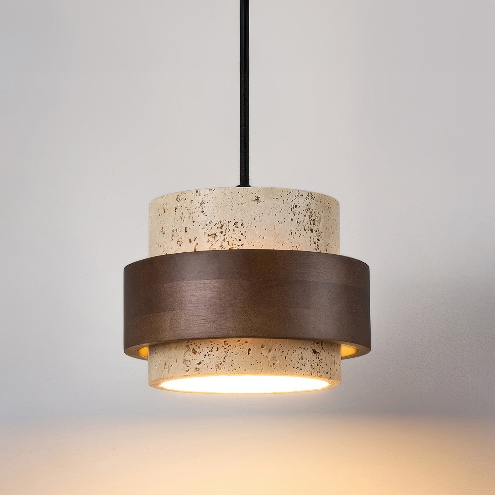 Retro-Inspired Stone Pendant Light