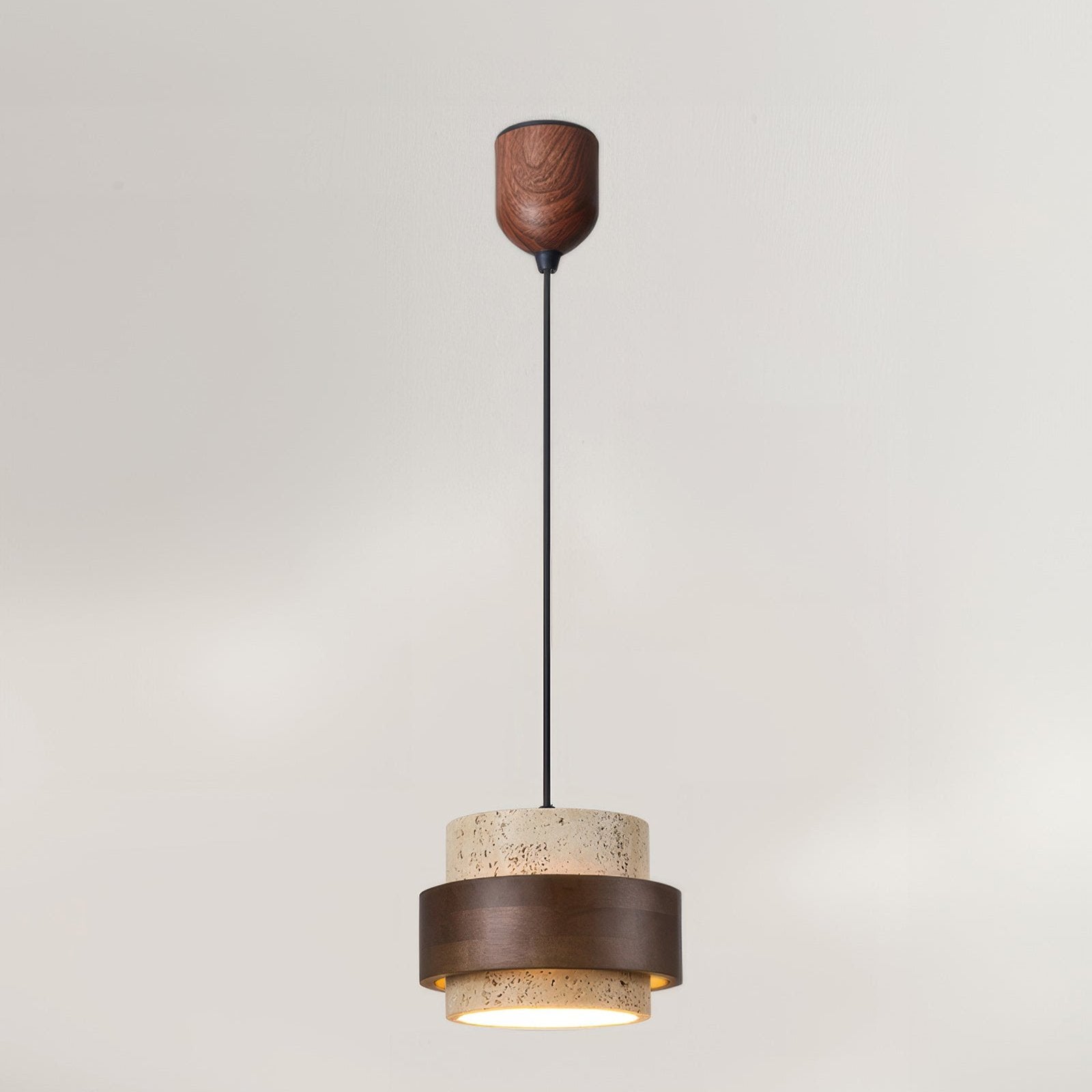 Retro-Inspired Stone Pendant Light