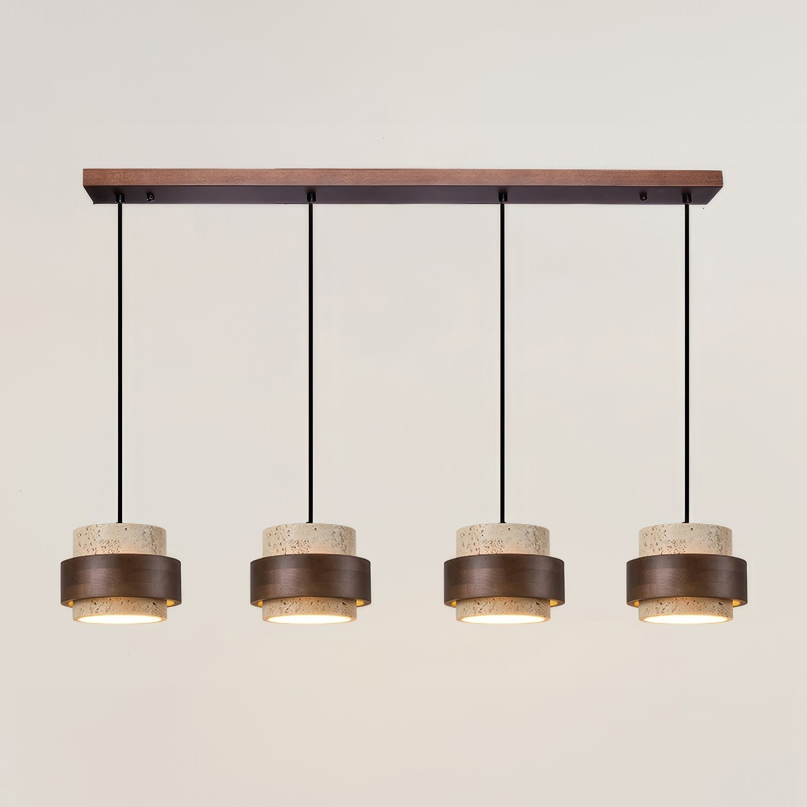 Retro-Inspired Stone Pendant Light
