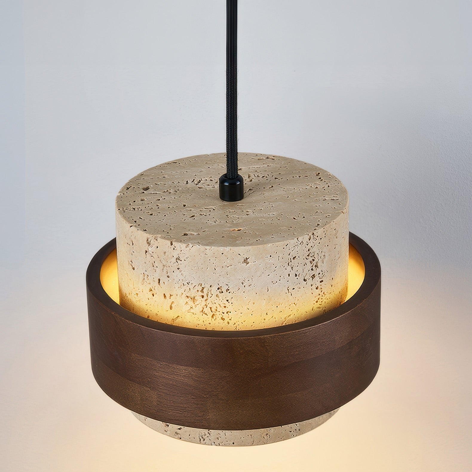 Retro-Inspired Stone Pendant Light