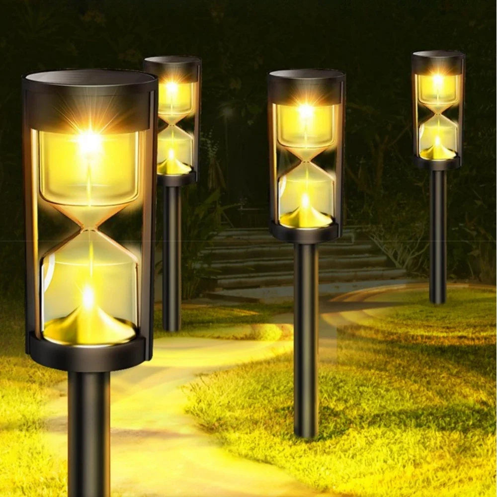 Sleek Hourglass Solar-Powered Outdoor Pathway Light