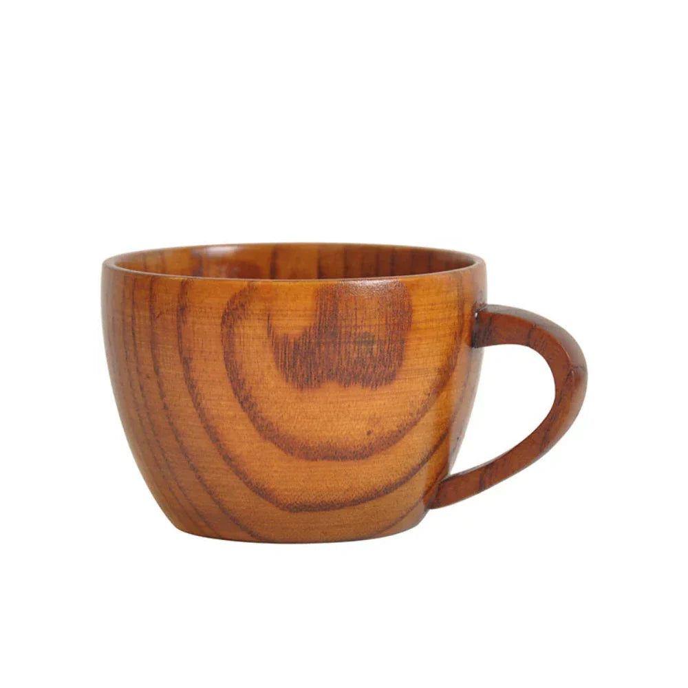 2-Piece Classic Natural Wooden Ergonomic Teacups