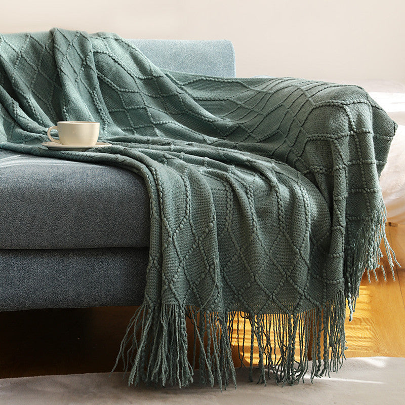 Soft Boho Knitted Throw Blanket